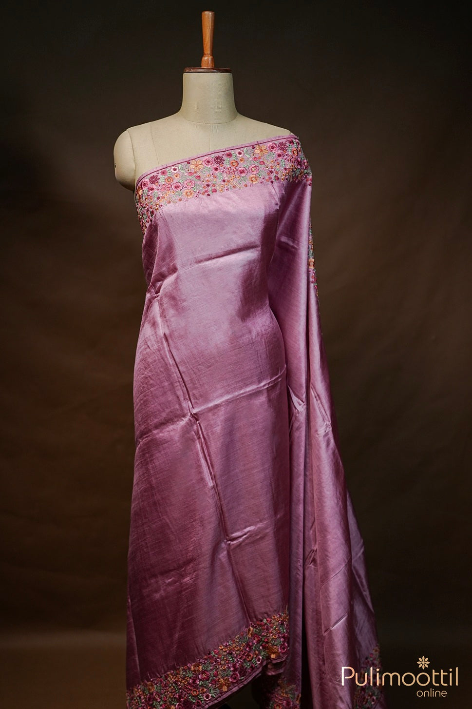 Soft Pink Tussar Silk Saree.