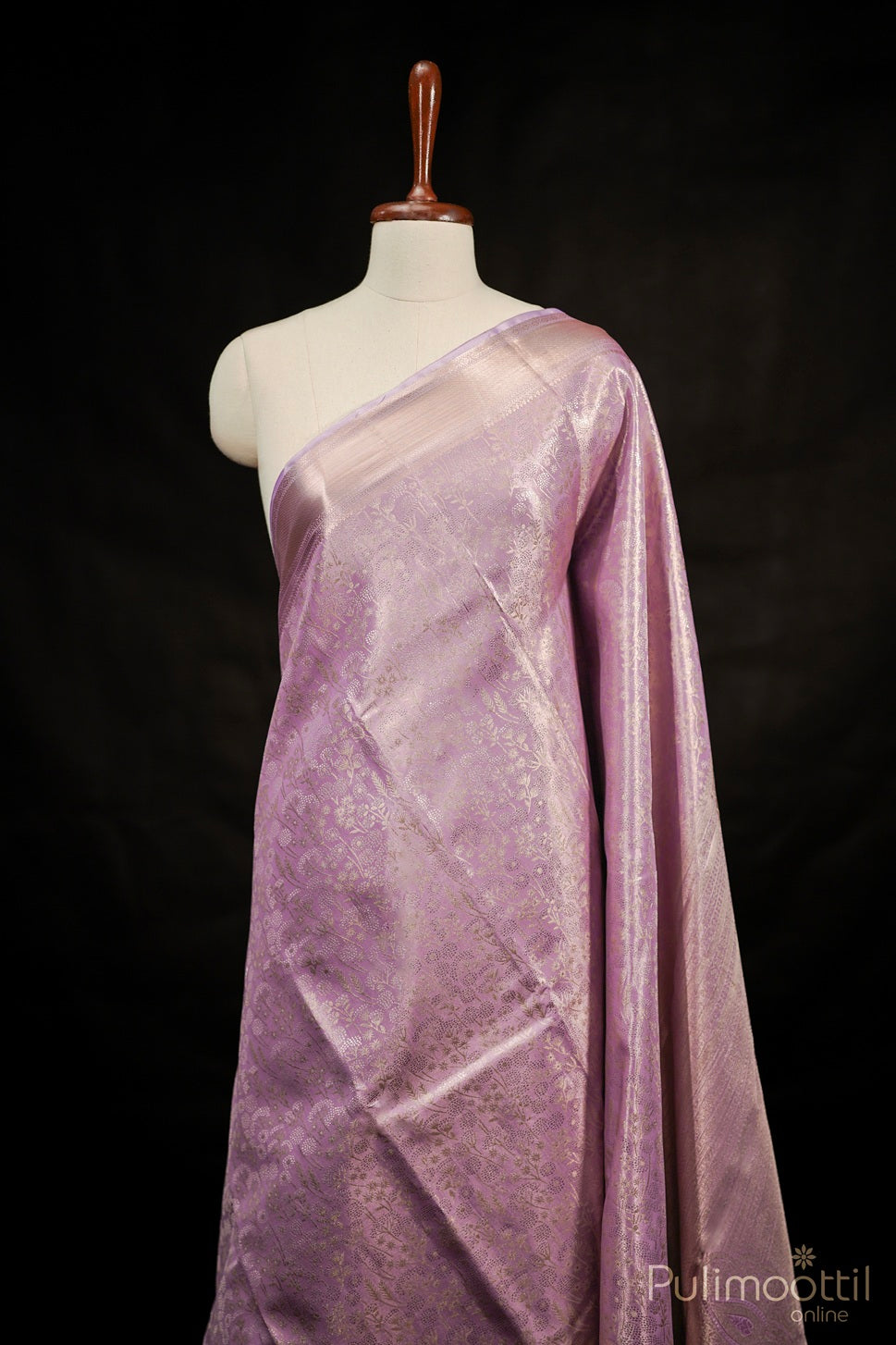 Light Lavender Colour Art Silk Tissue Wedding Saree.