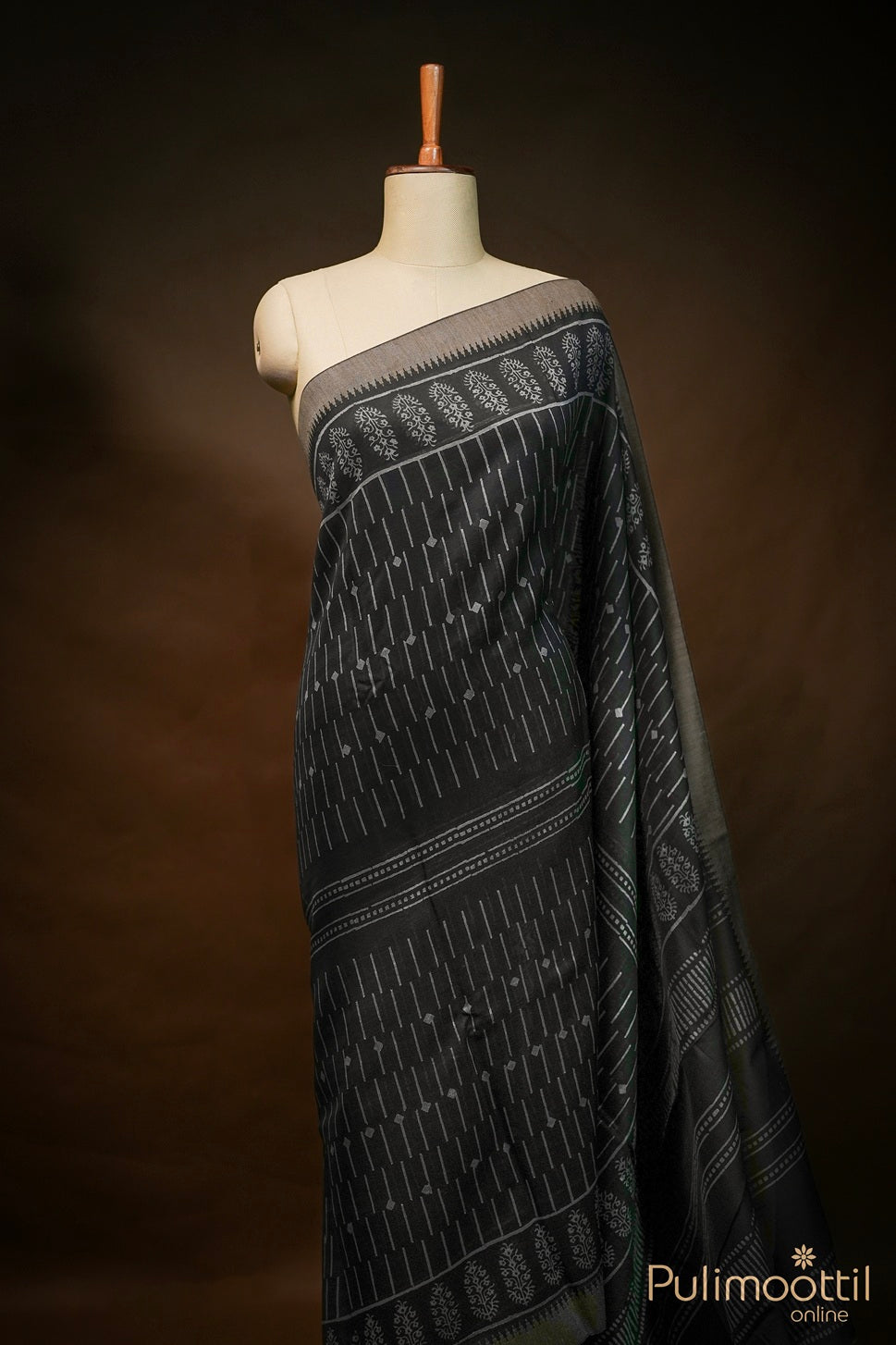 Black Chandheri Silk Saree.