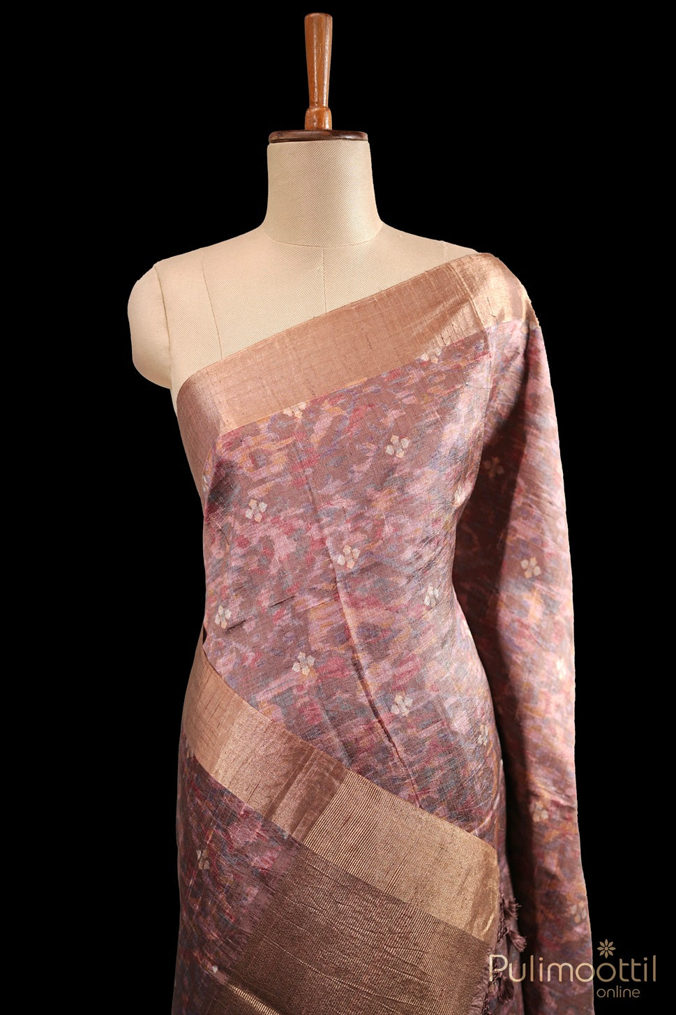 Chikoo Colour Jute Silk Saree.