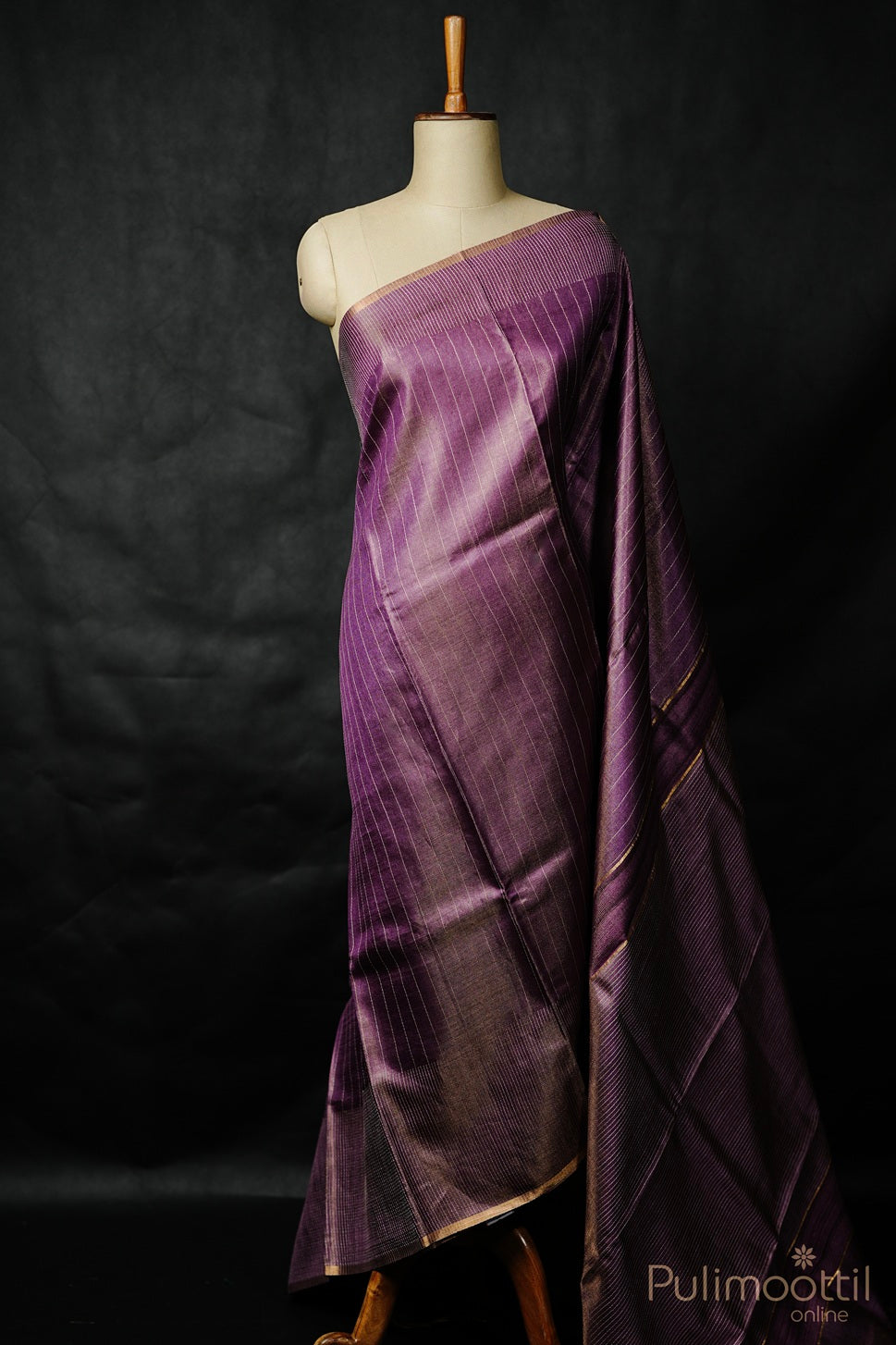 Pastel Violet Colour Soft Tussar Silk Saree.