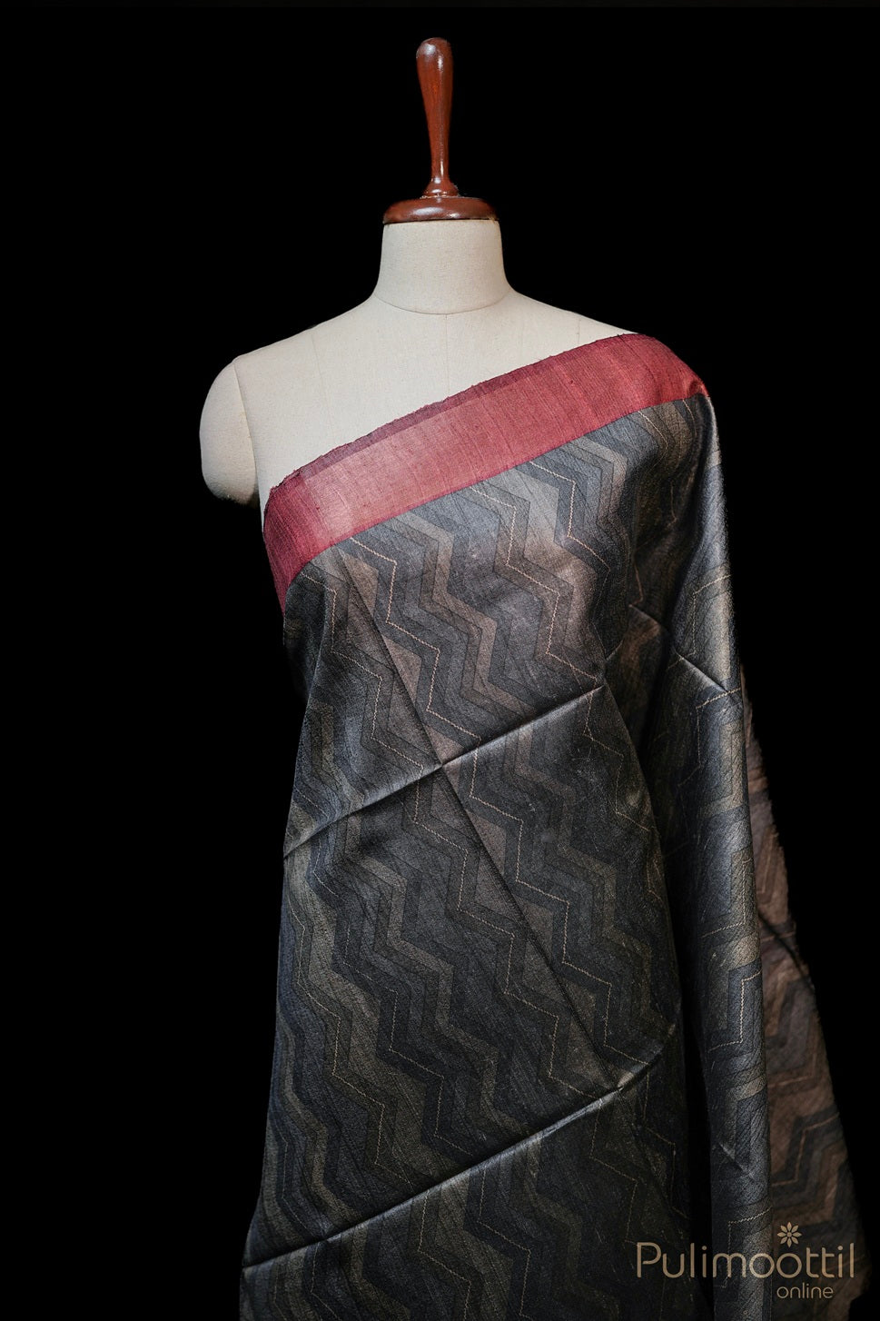 Grey  Colour Jute Silk Saree.