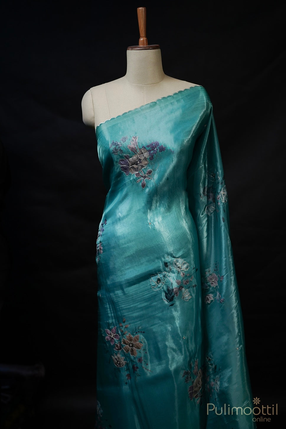 Peacock Green Colour Soft Organza Fancy Saree.
