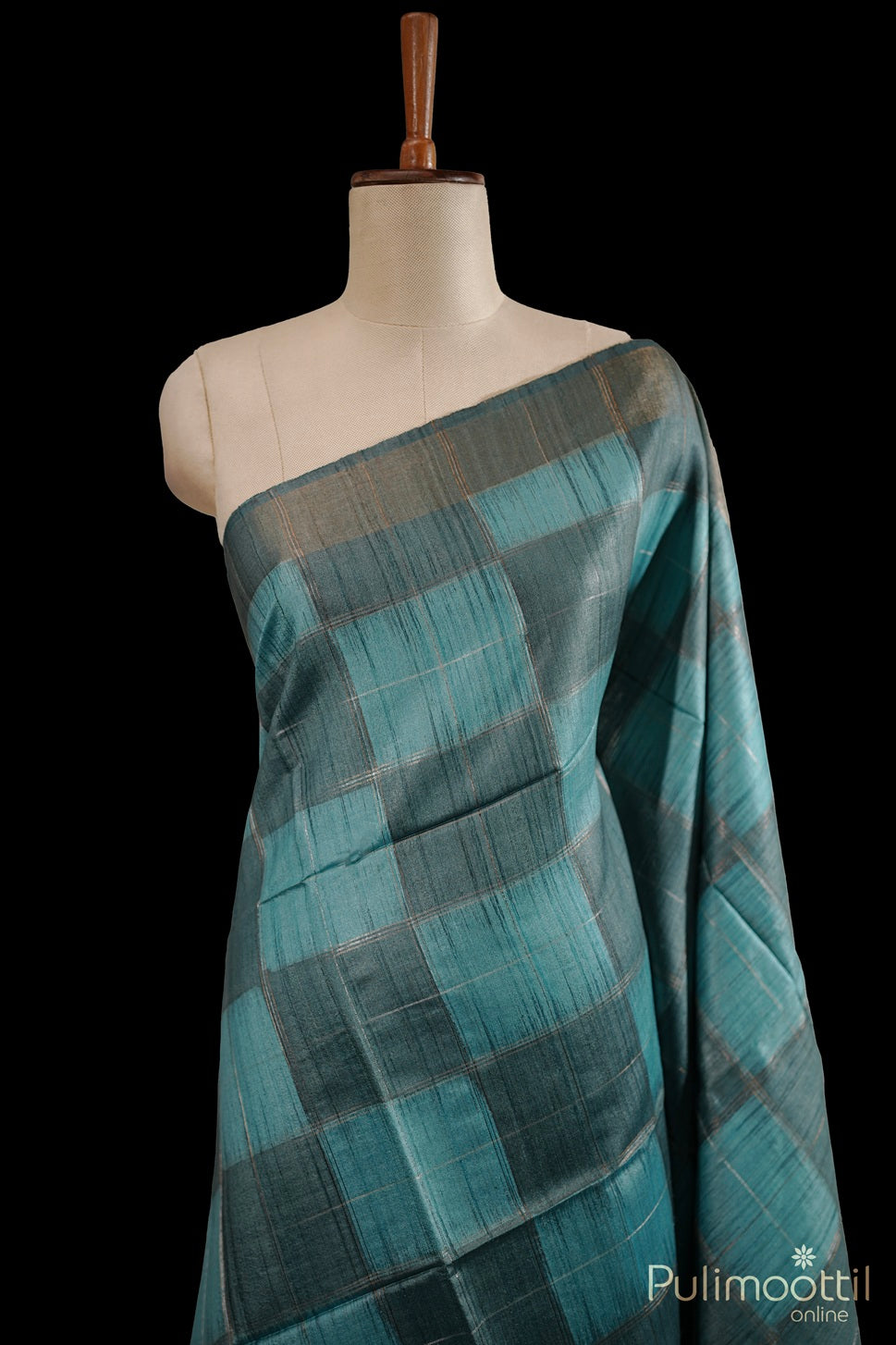 Pastel Blue Colour Tussar Silk Saree.