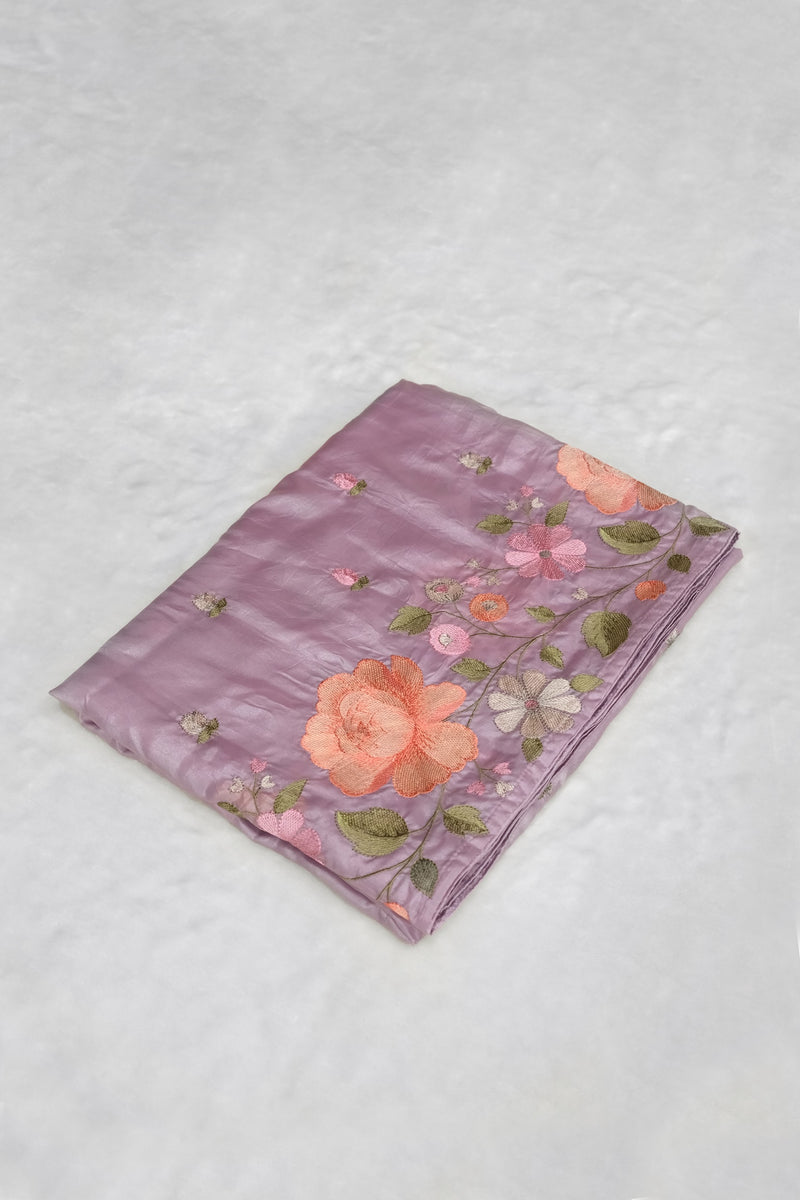 Lavender Color Organza Silk Saree