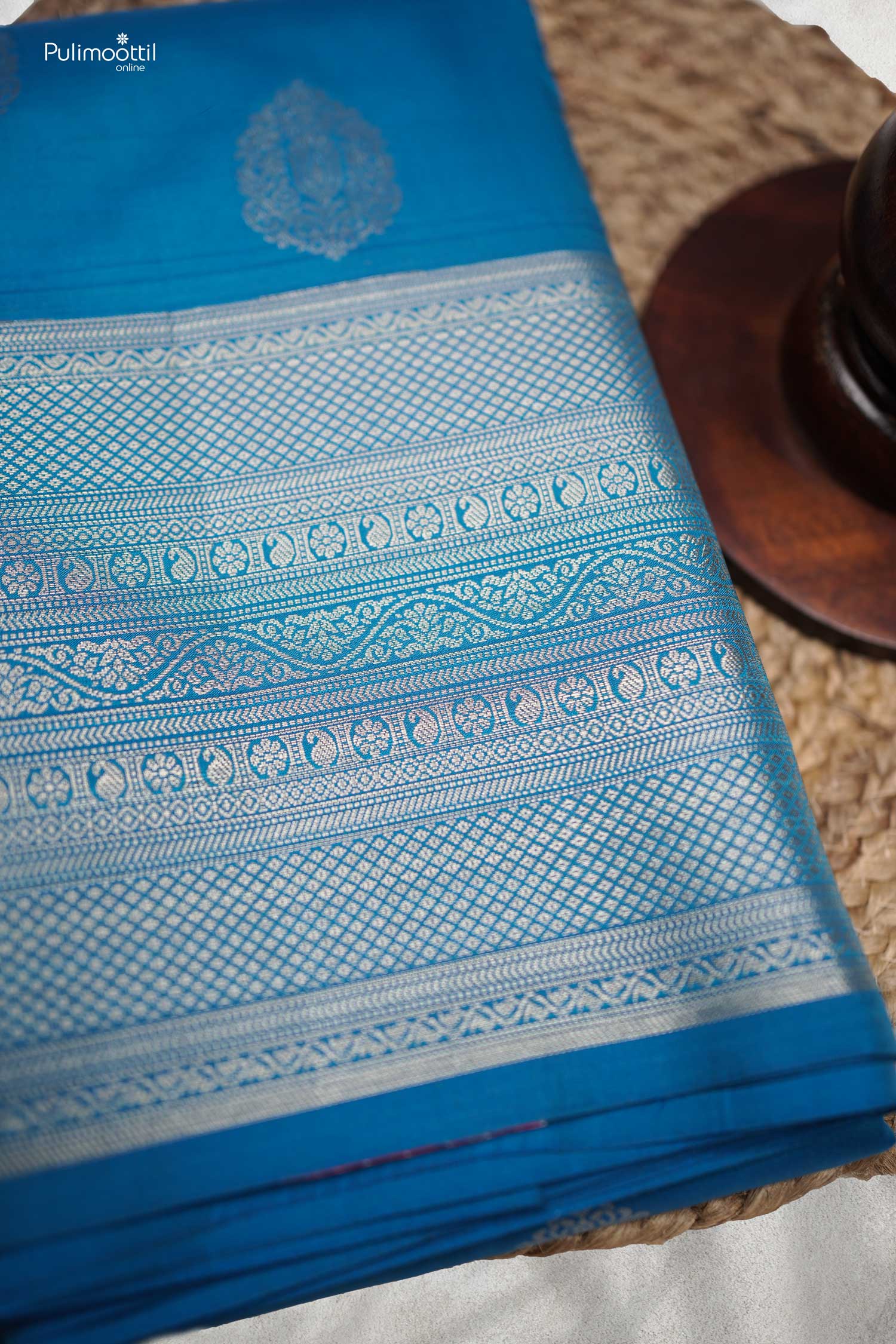 Blue Color Kanchipuram Saree.