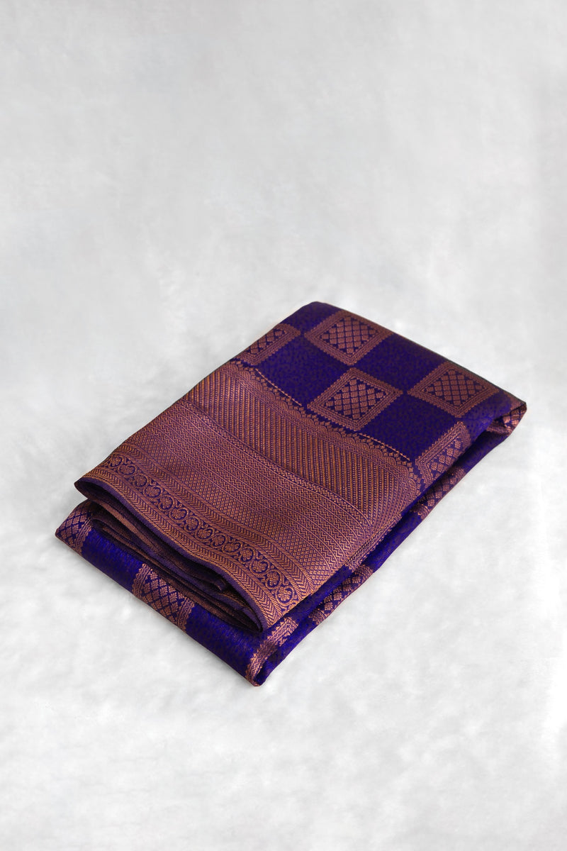 Violet Color Kanchipuram Brocade Saree