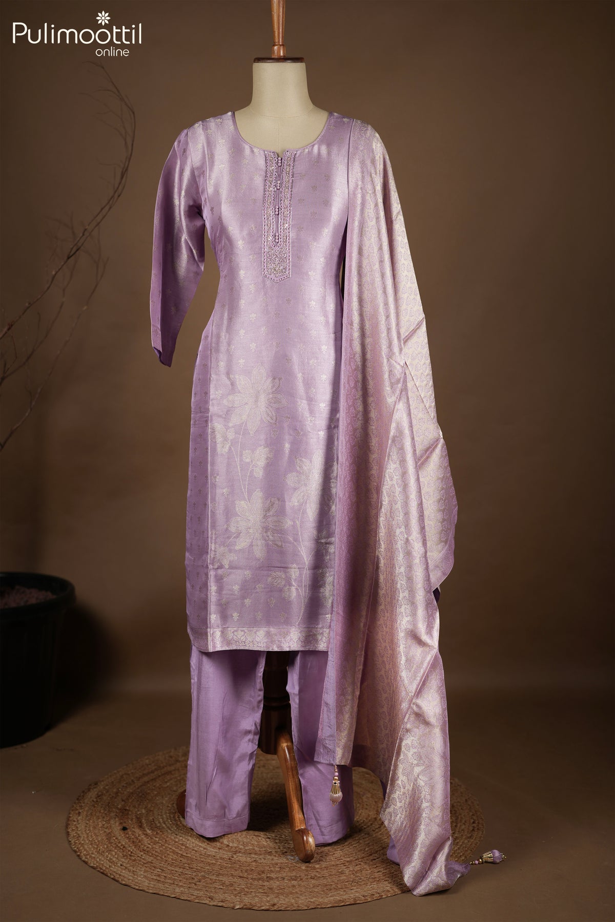 Lavender Color Slitted Salwar Set