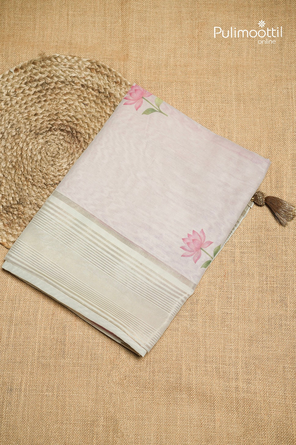 Semi Chanderi Off White Ombre Saree