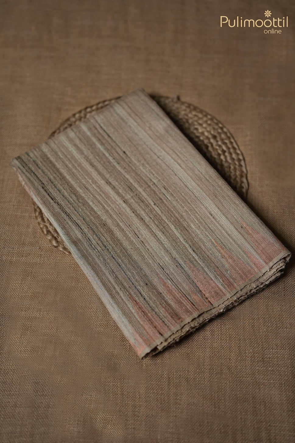 Light Chikoo Colour Jute Silk Saree.