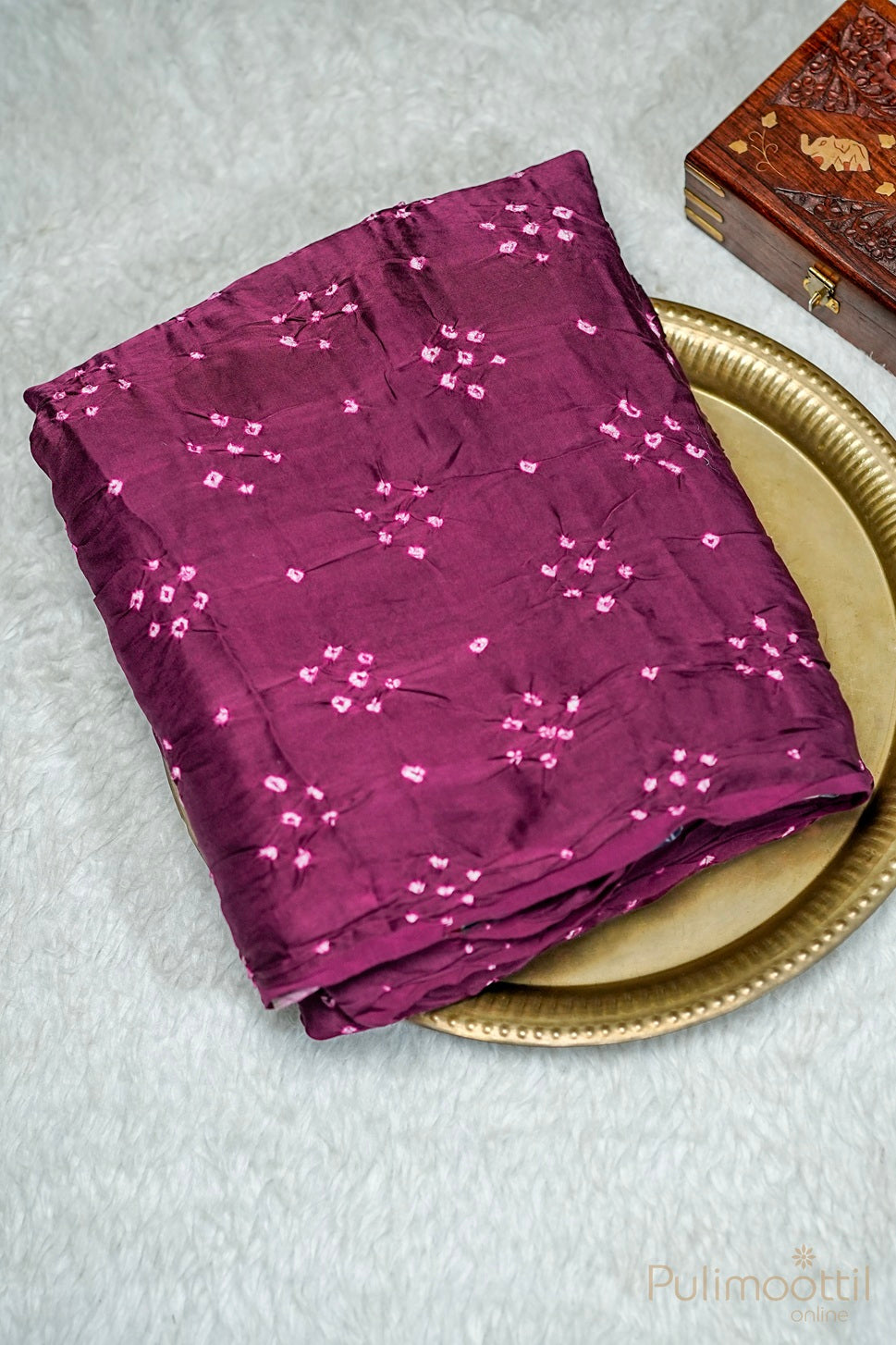 Wine Shade Modal Silk Chungidi Saree.
