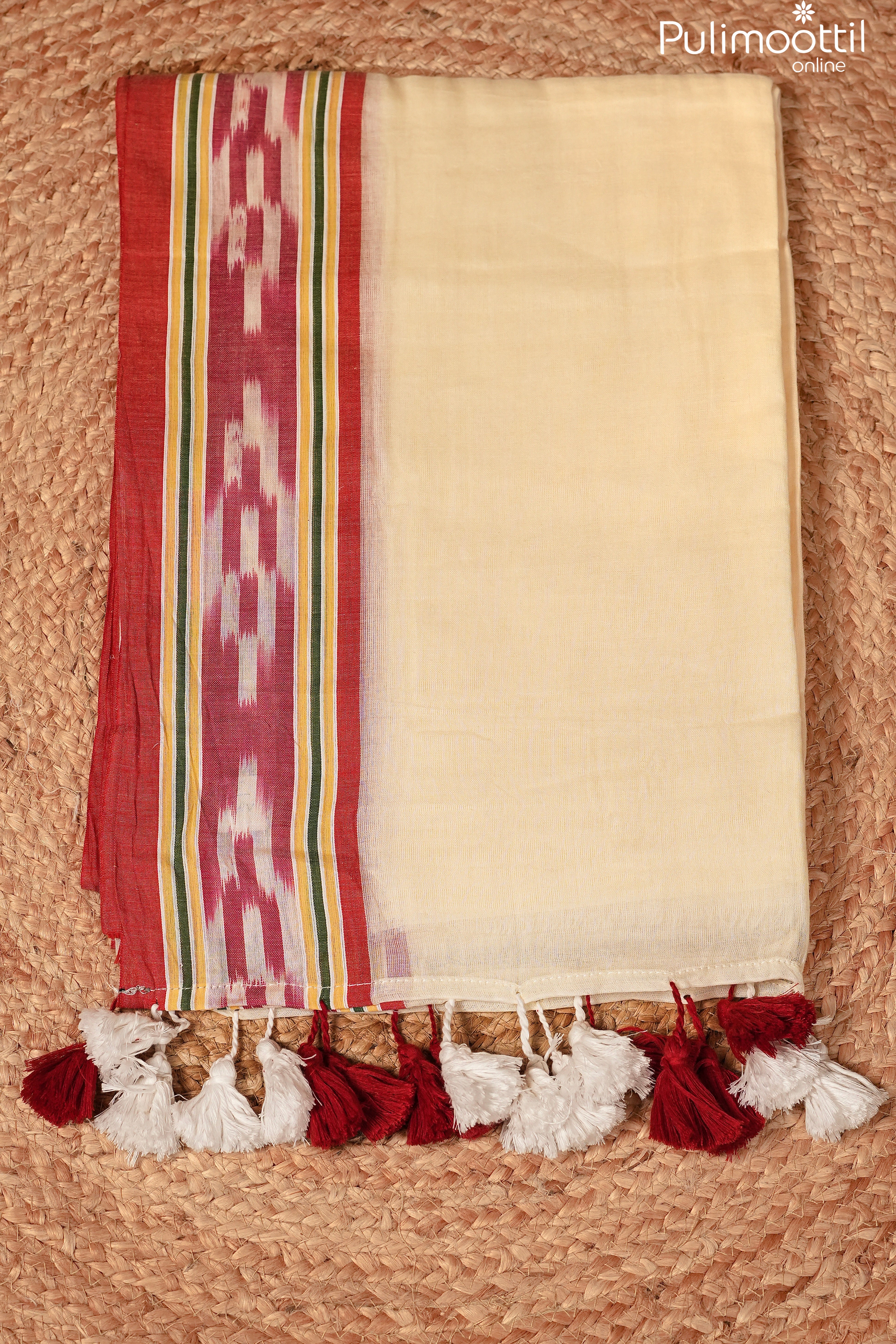 OffWhite Colour Mul Cotton Saree