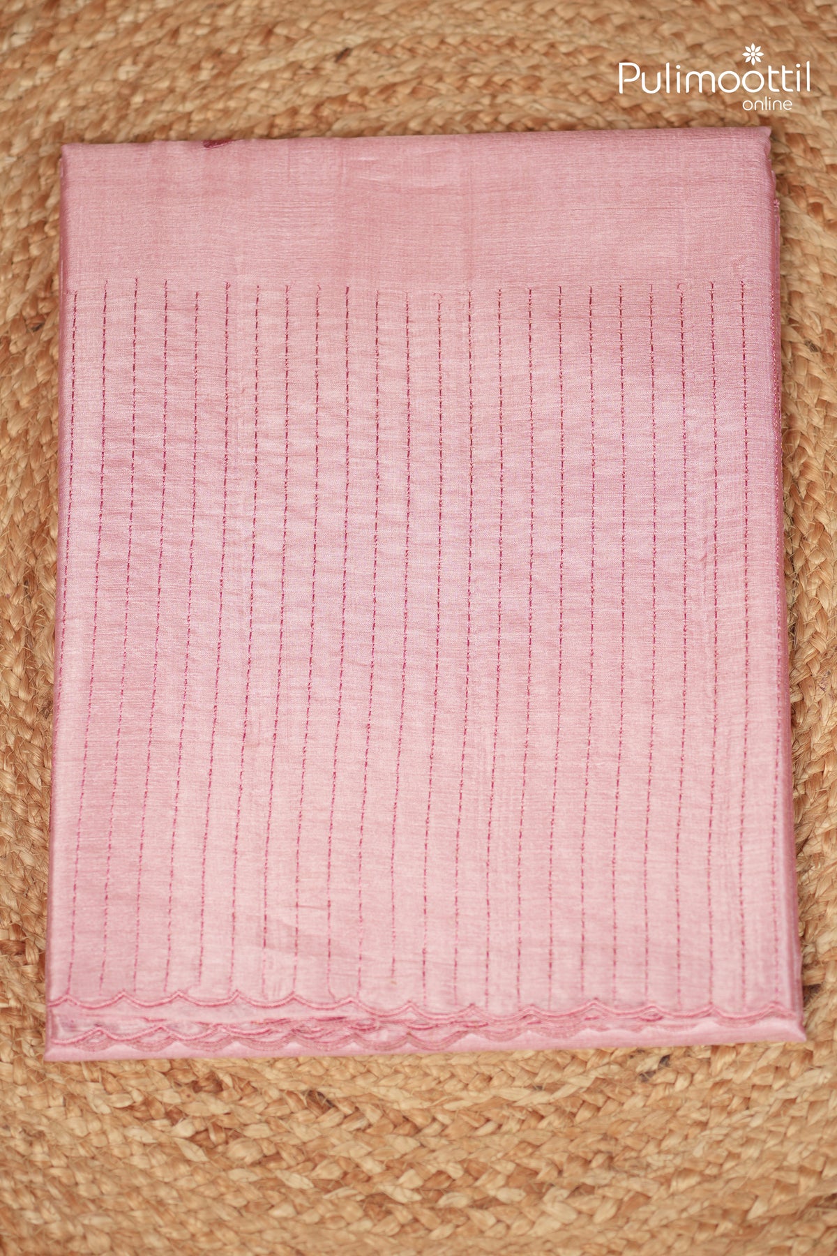 Pastel Pink Colour Tussar Silk Saree