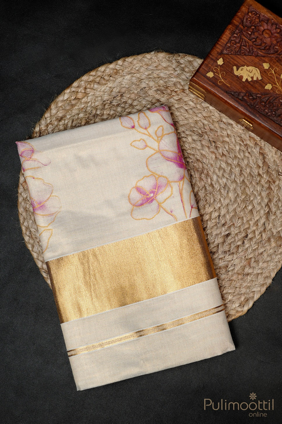 Copper Tissue Set Saree.