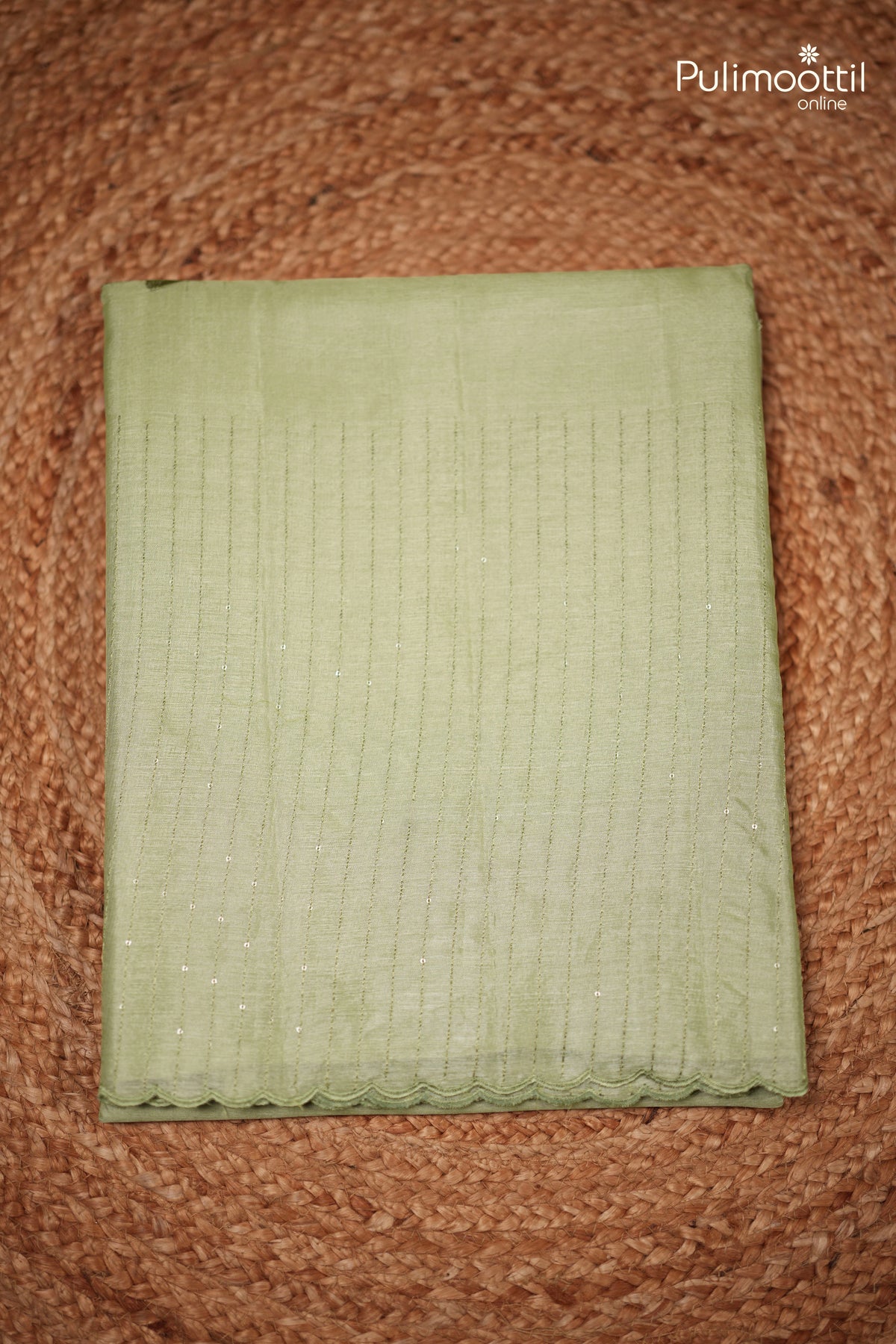 Pastel Mint Green Colour Tussar Silk Saree