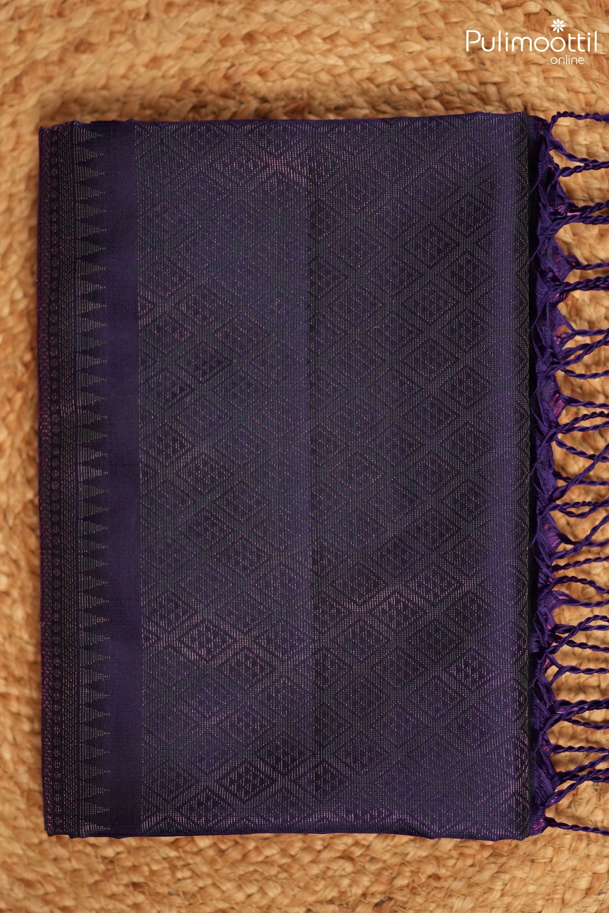 Dark Violet Color Kanchipuram Soft Silk Saree