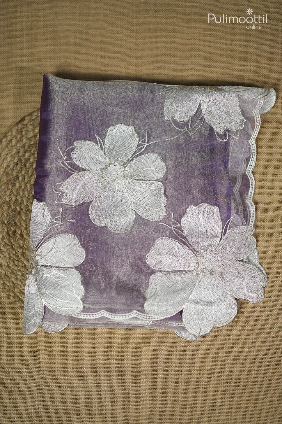 Violet Colour Shimmer Organza Saree
