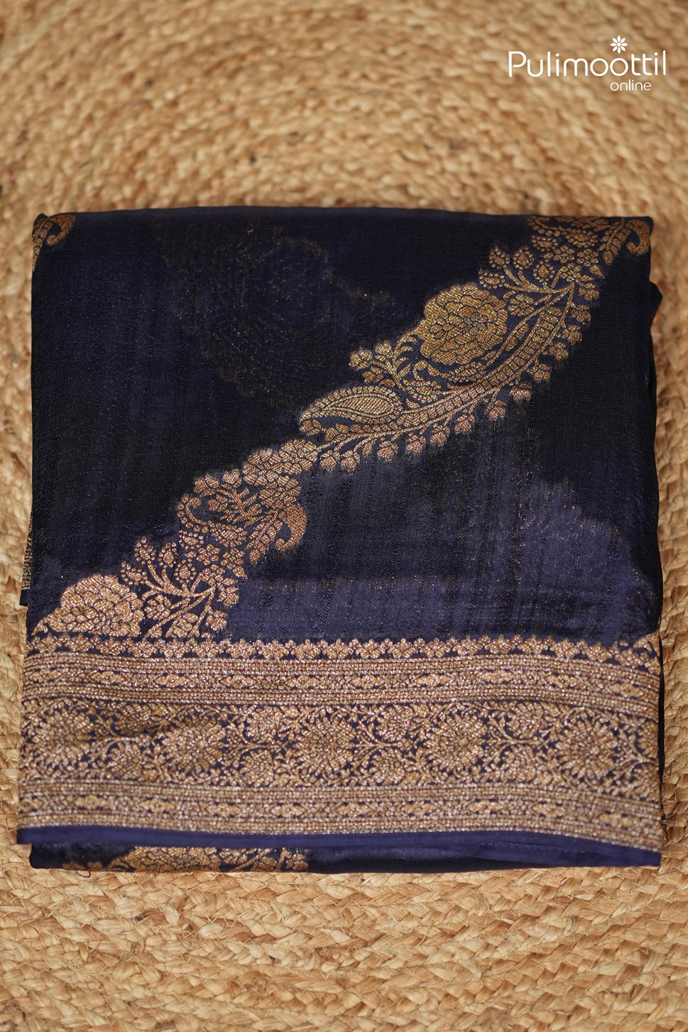 Dark Blue Colour Banarasi Saree