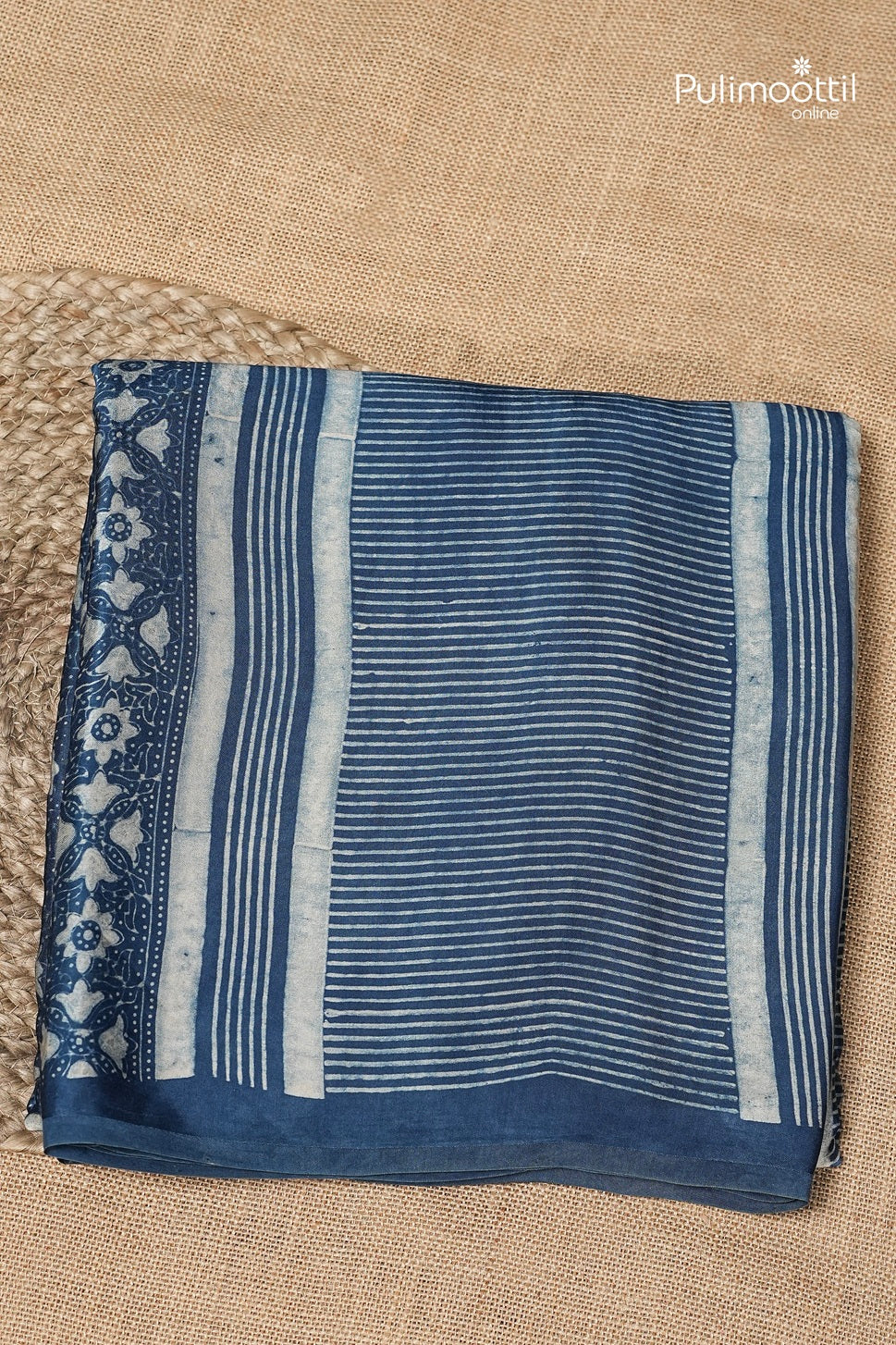 Dark Steel Blue Colour Modal Silk Saree