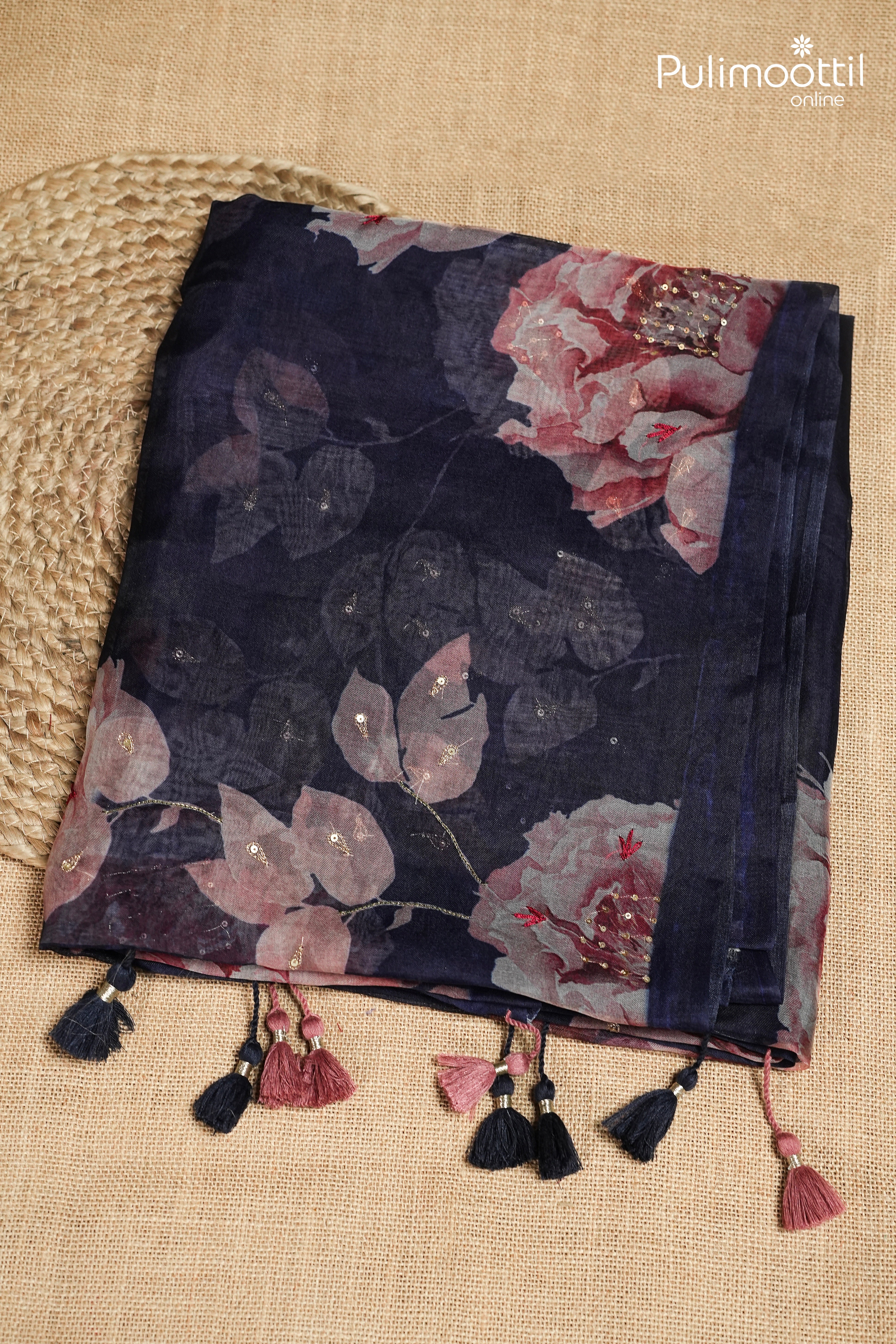 Blue Colour Organza Fancy Saree