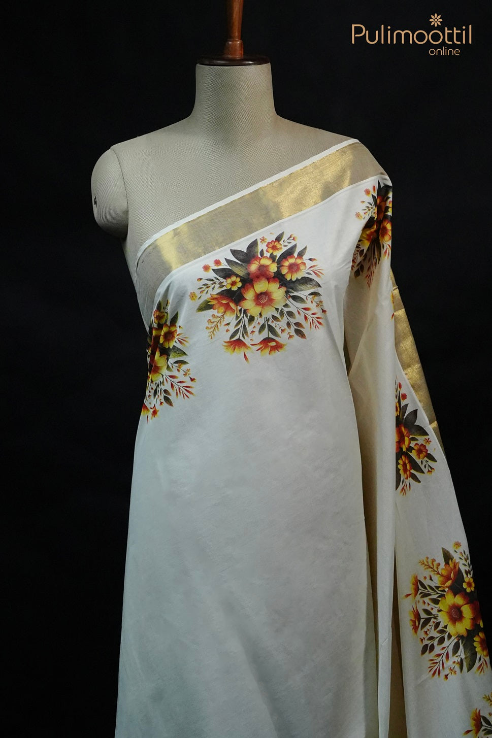 Kerala Cotton Digital Print Set Saree.