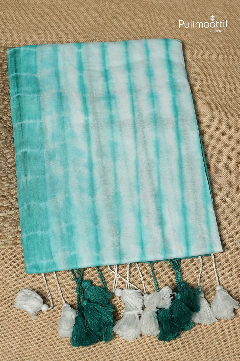 White Colour Shibori Printed Mul Cotton Saree