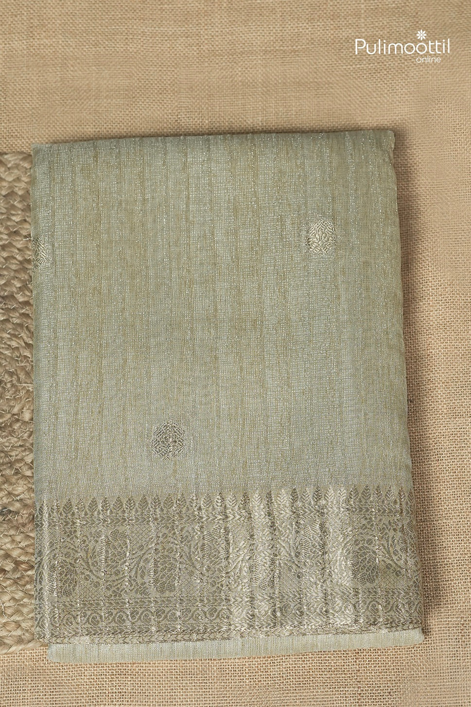 Cream Colour Semi Tissue Saree