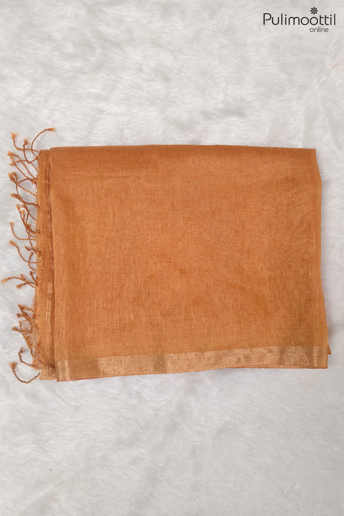 Orange-Yellow Colour Linen Saree