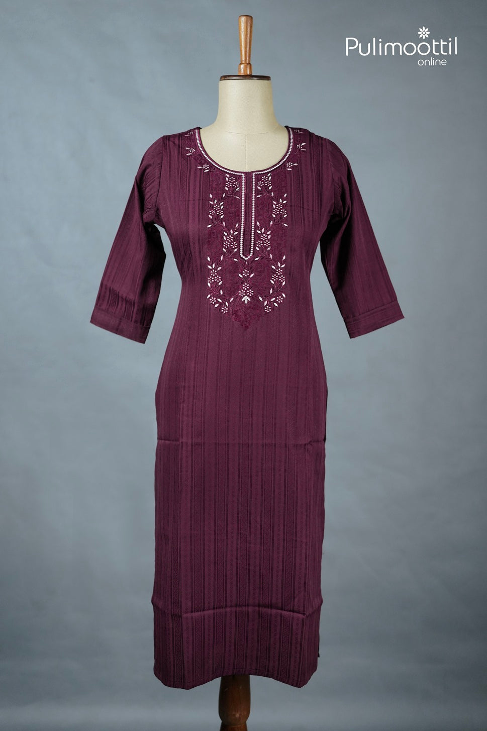 Purple Colour Cotton Kurti