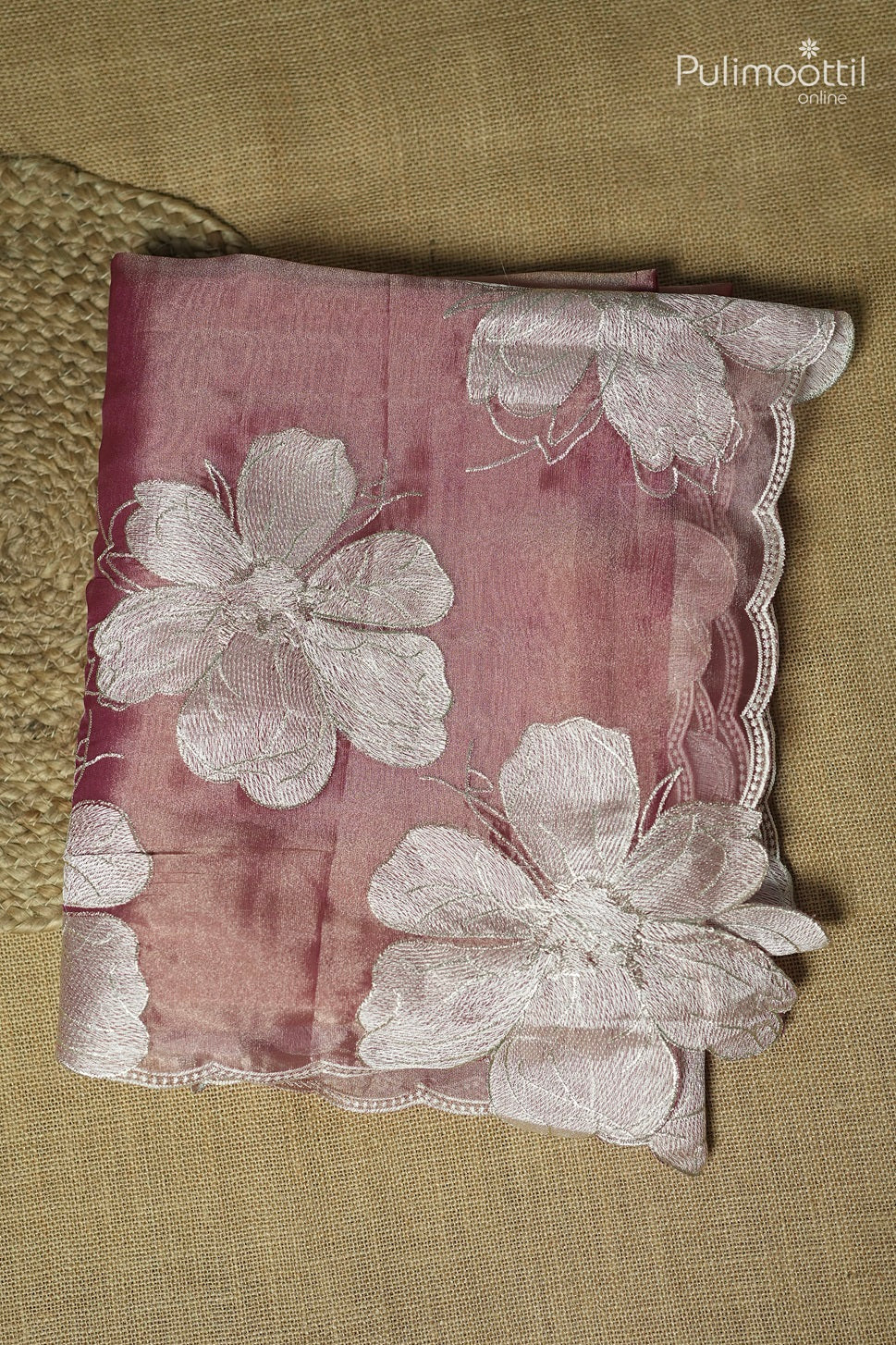 Pink Colour Shimmer Organza Saree