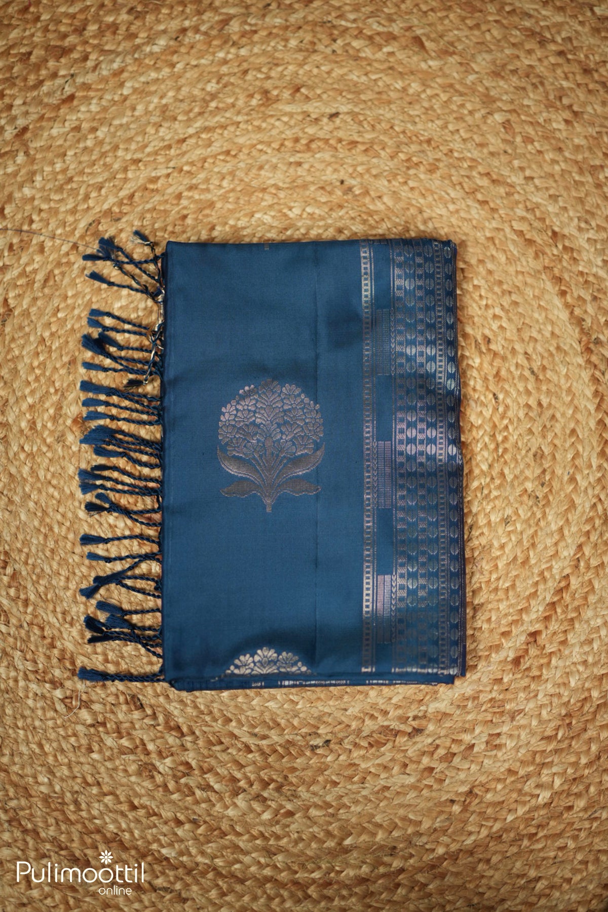 German Blue Colour Kanchipuram Soft Silk Saree