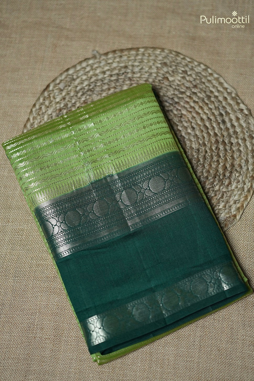 Light Green Colour Chiniya Silk Saree.