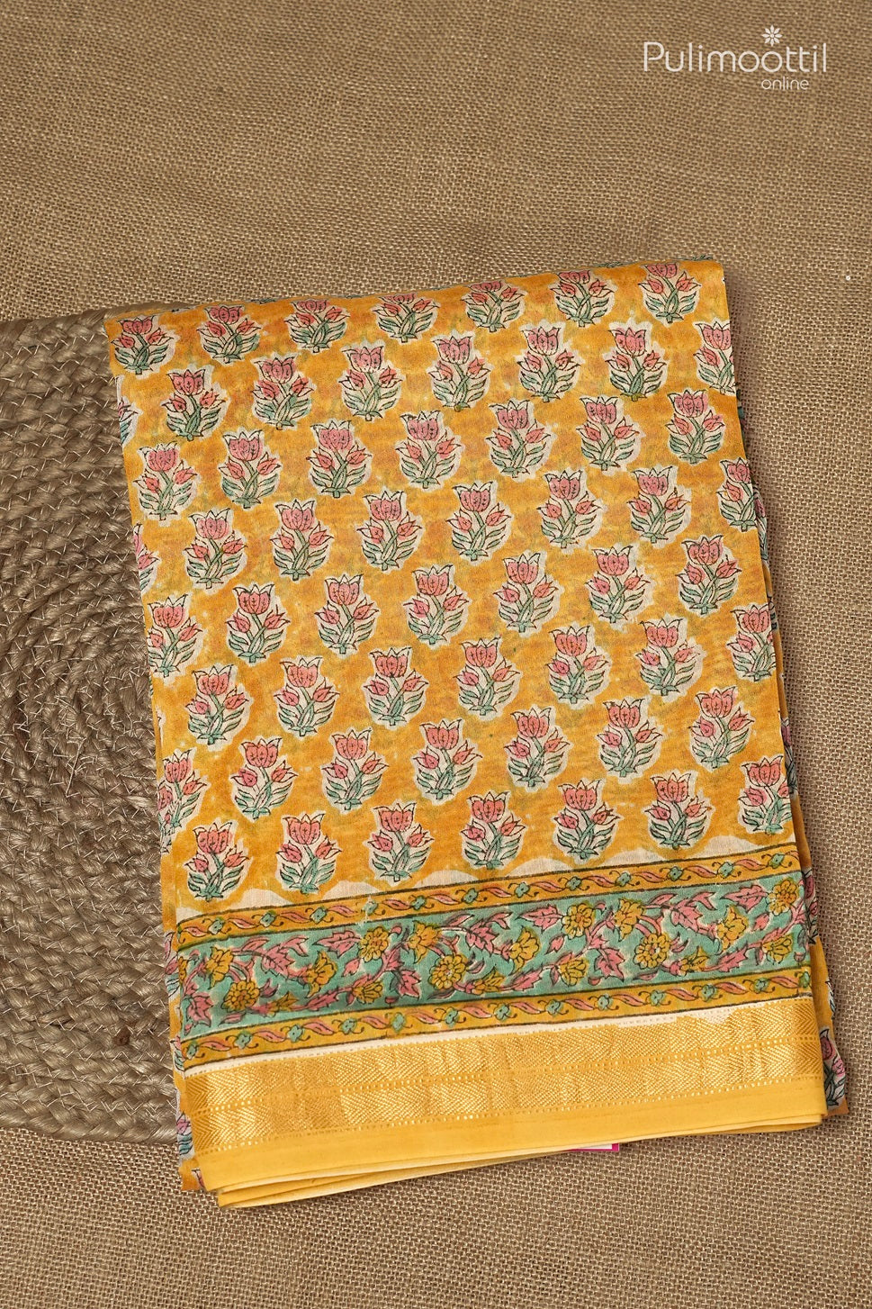 Yellow Colour Chanderi Saree
