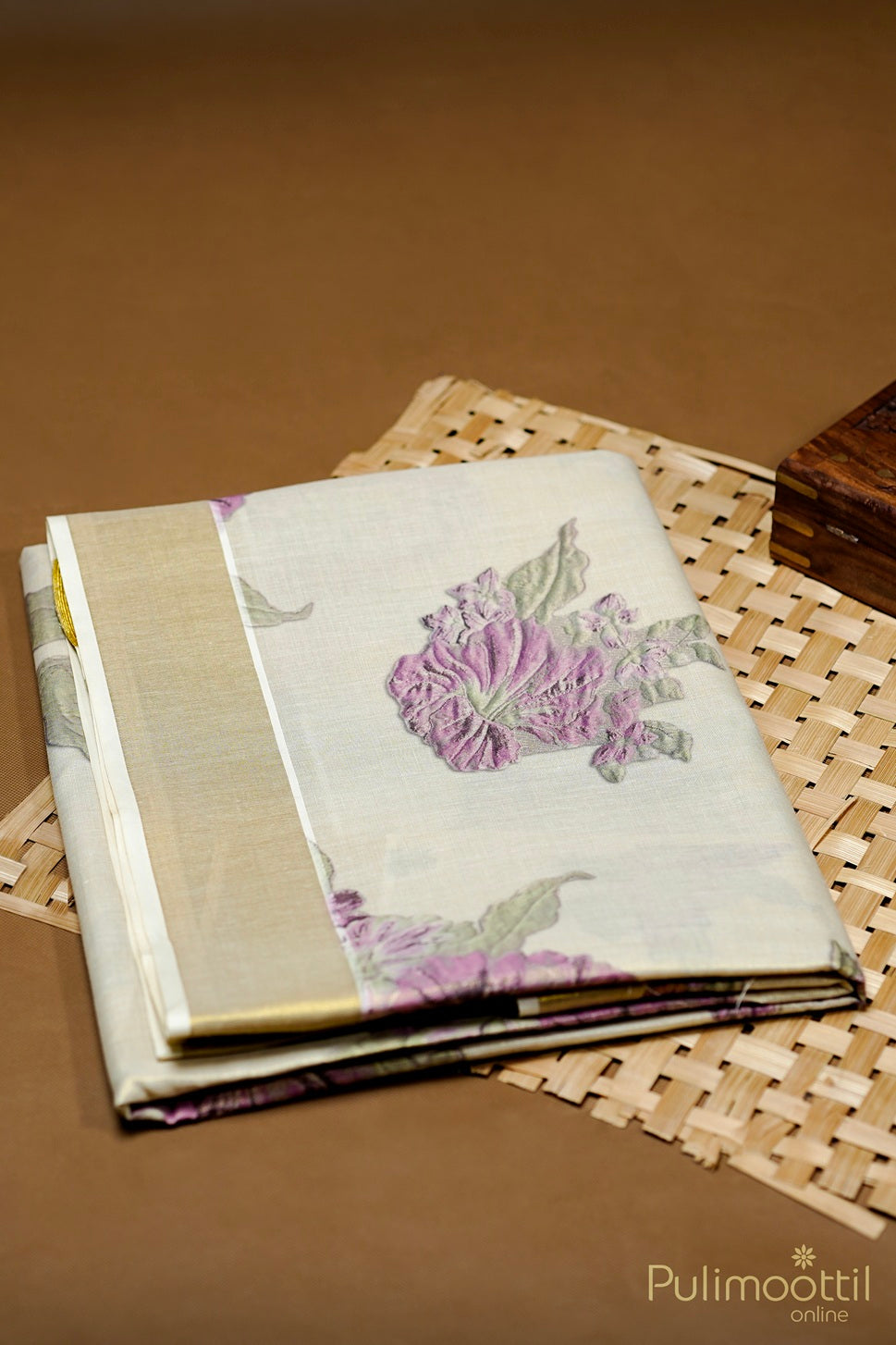 Golden Tissue Printed Set Saree.