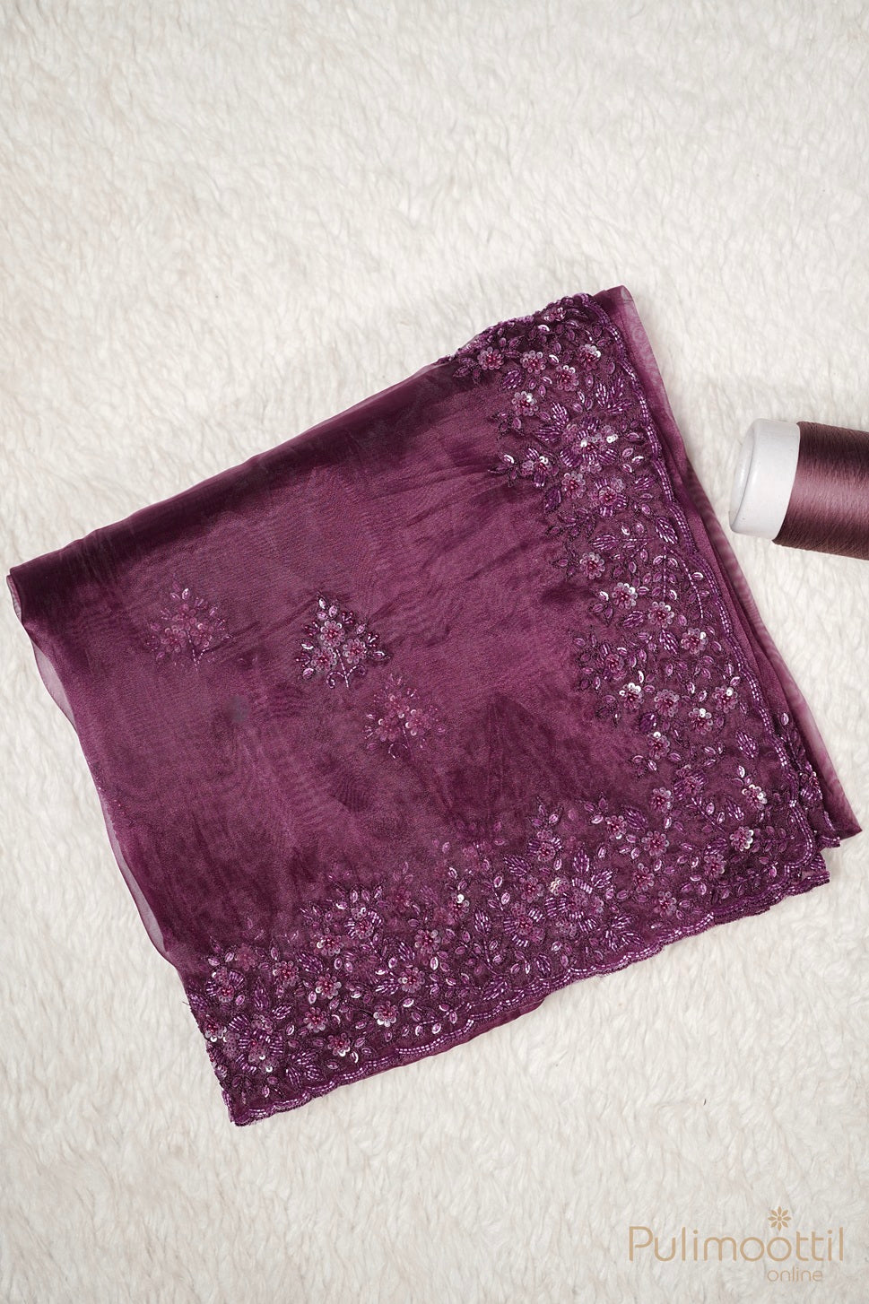Purple Colour Orgenza Fancy Saree.