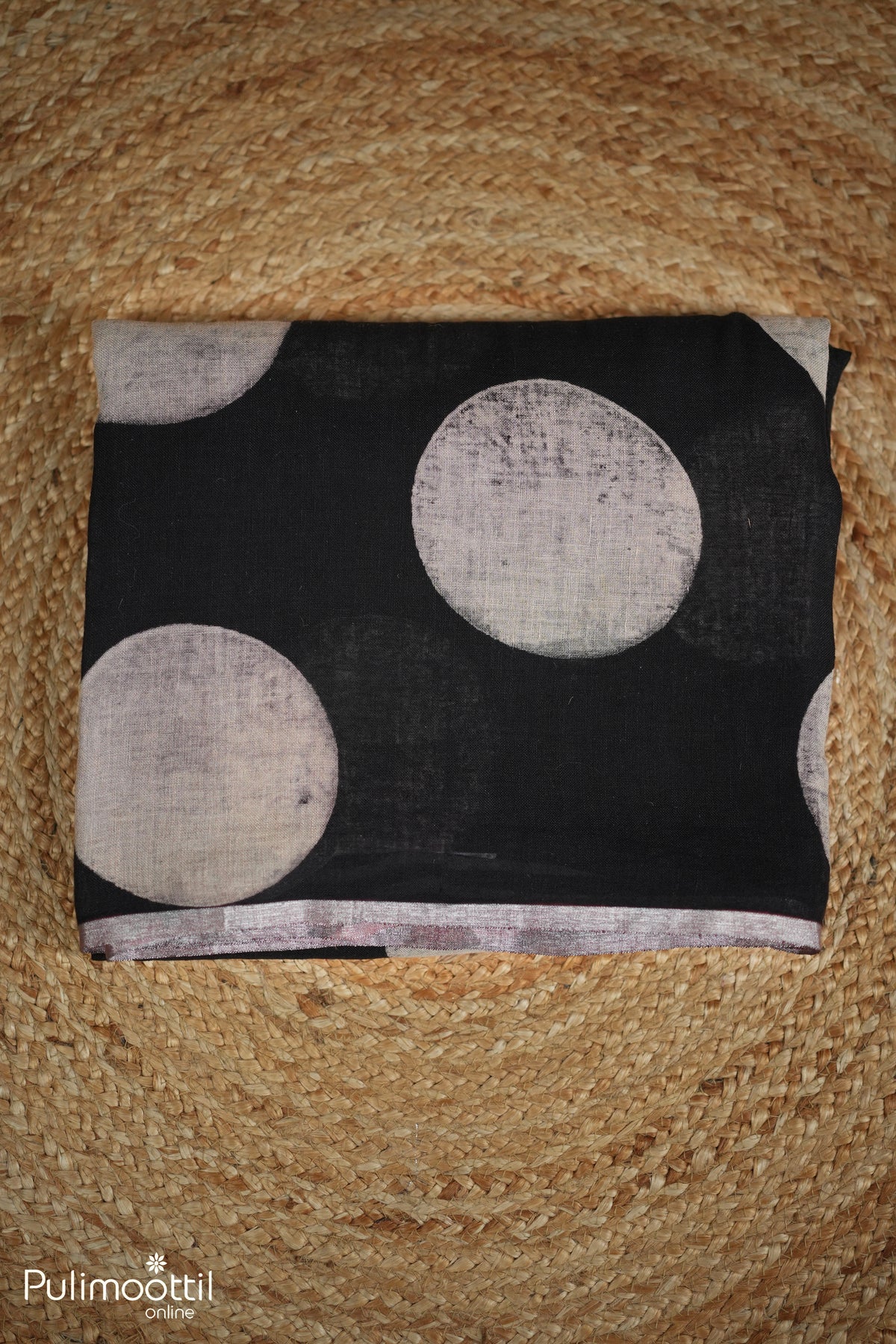 Black Colour Linen Saree