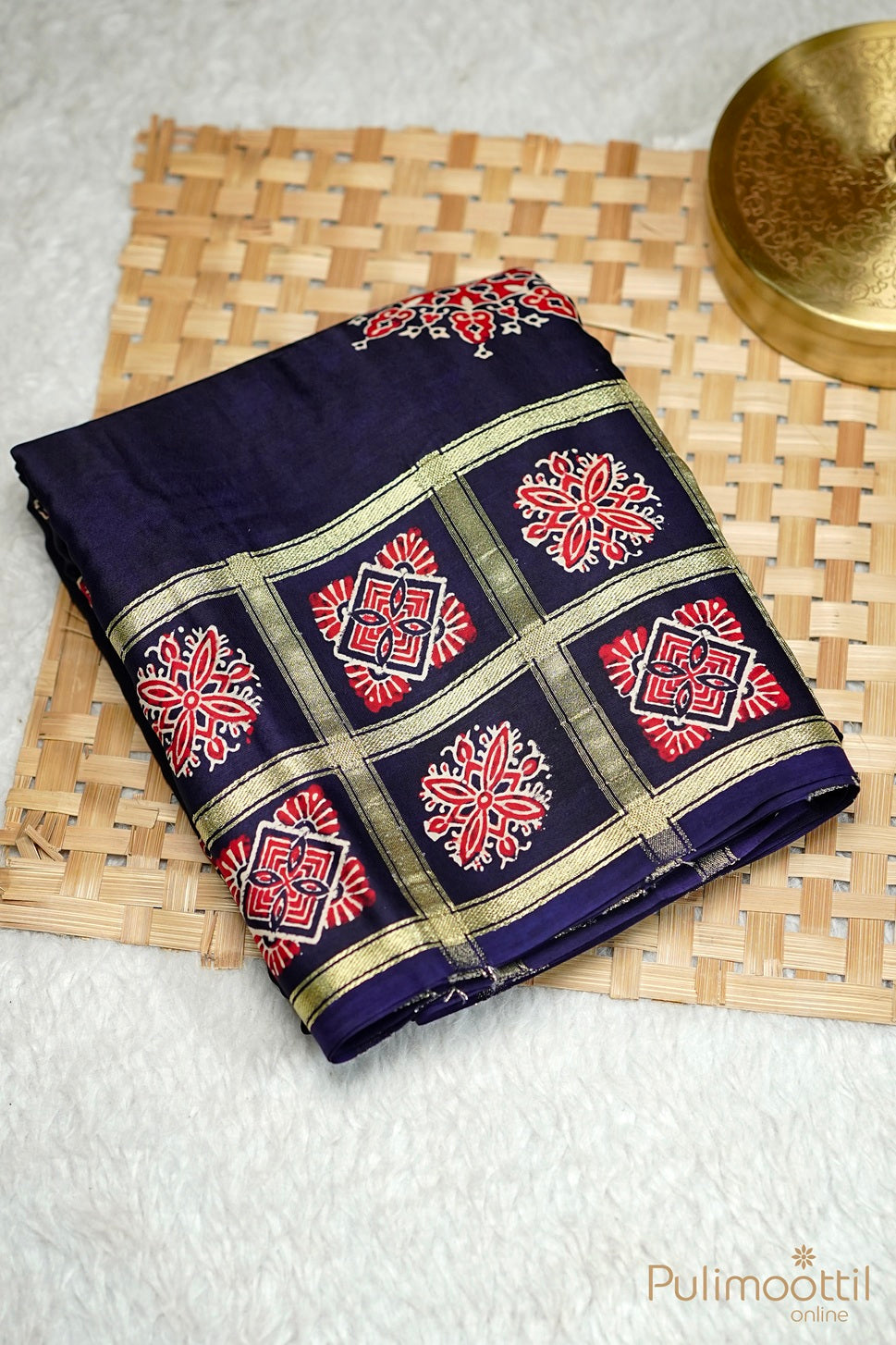 Dark Blue Colour Modal Silk Saree.