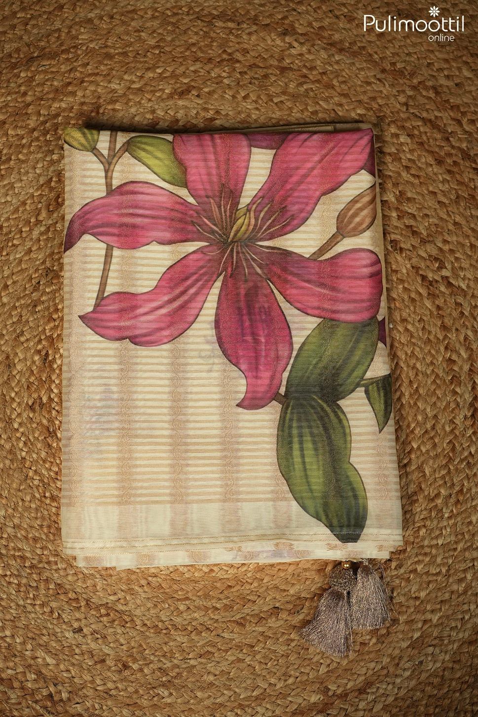 Kerala Traditional Semi Chanderi Saree