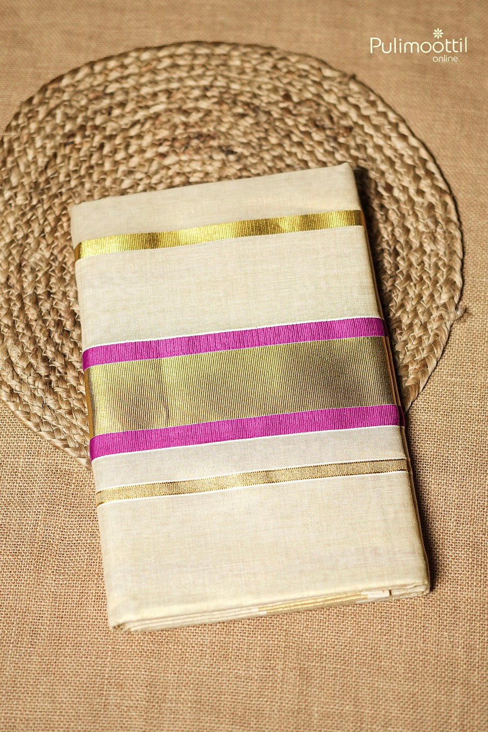 Kerala Traditional Golden Tissue Set Saree