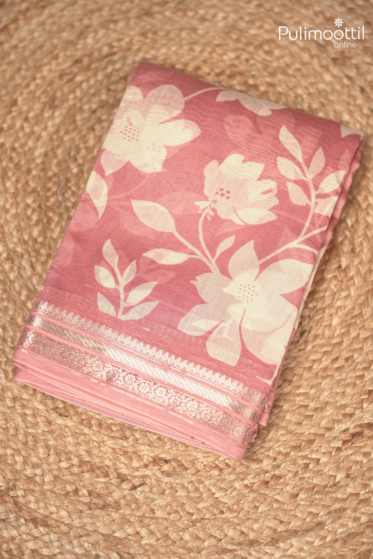 Peach Colour Chanderi Saree