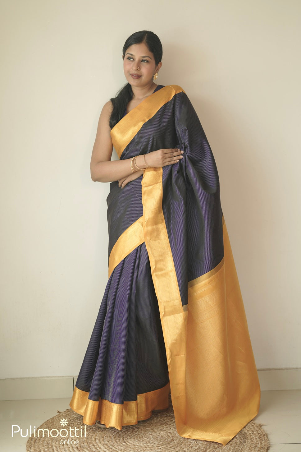 Violet Colour Kanchipuram Saree.