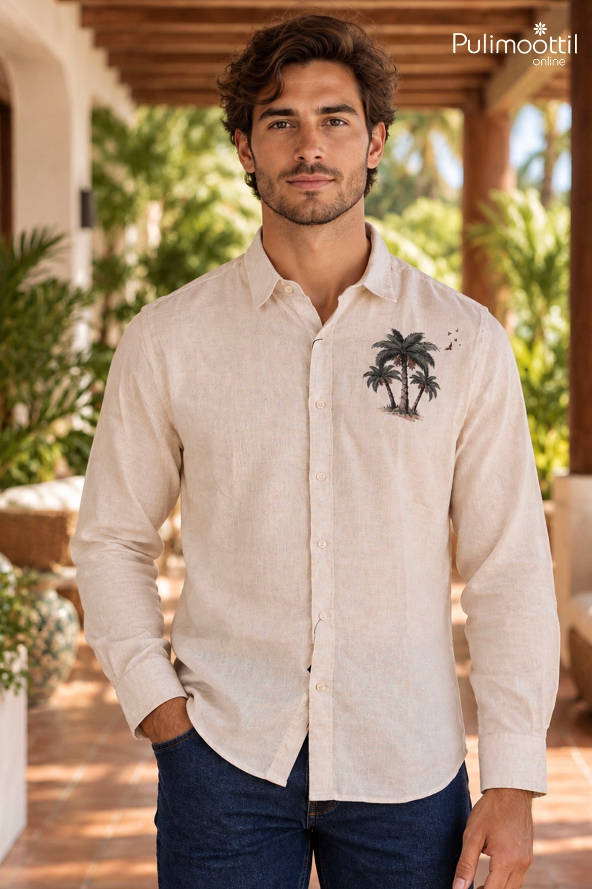 Ivory Color Full Sleeve Mens Shirt