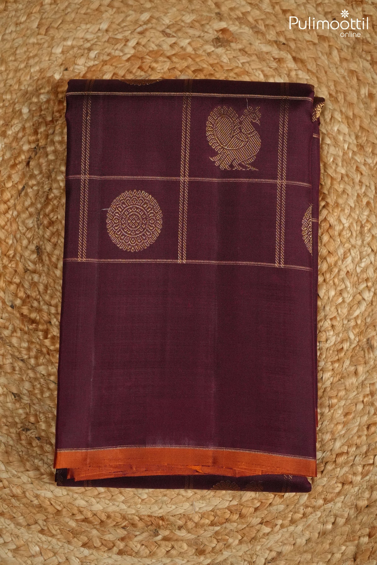 Wine Red Colour Kanchipuram Designer Saree