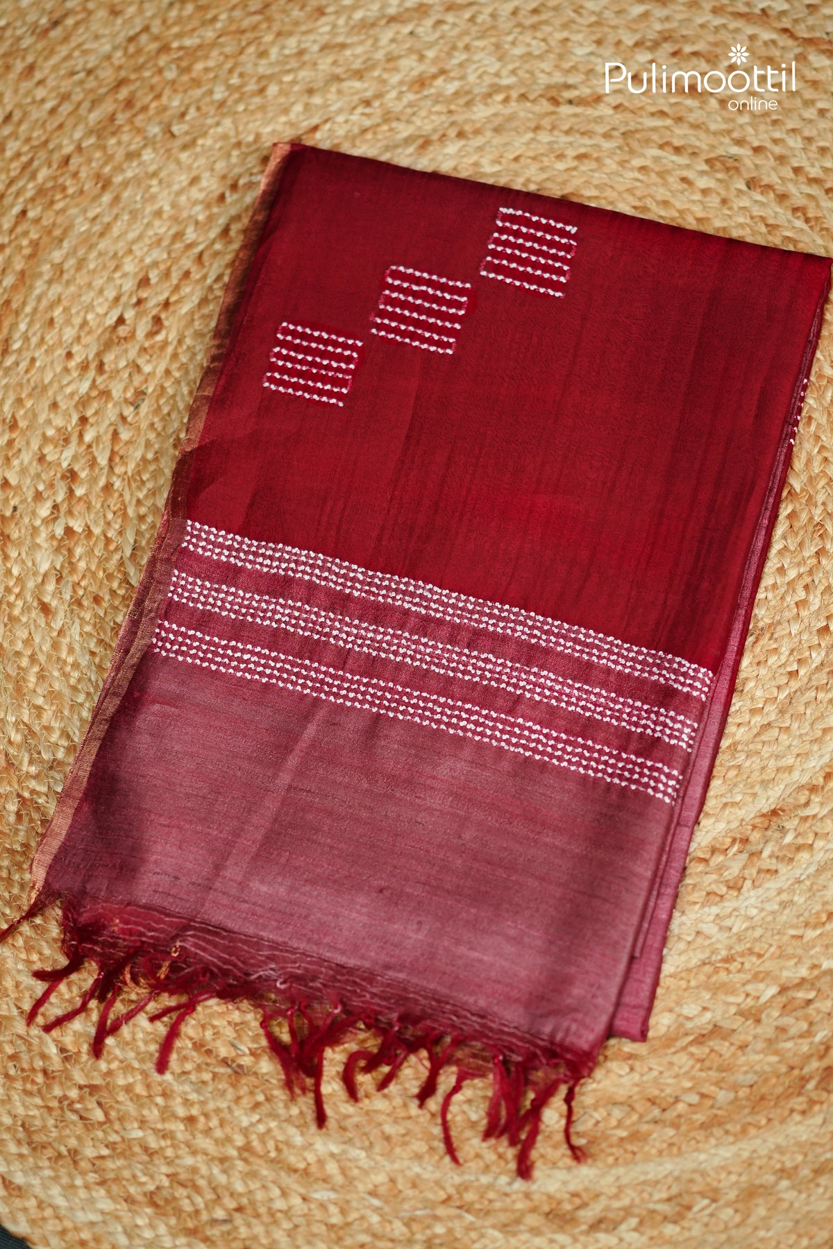 Pastel Wine Colour Jute Silk Saree
