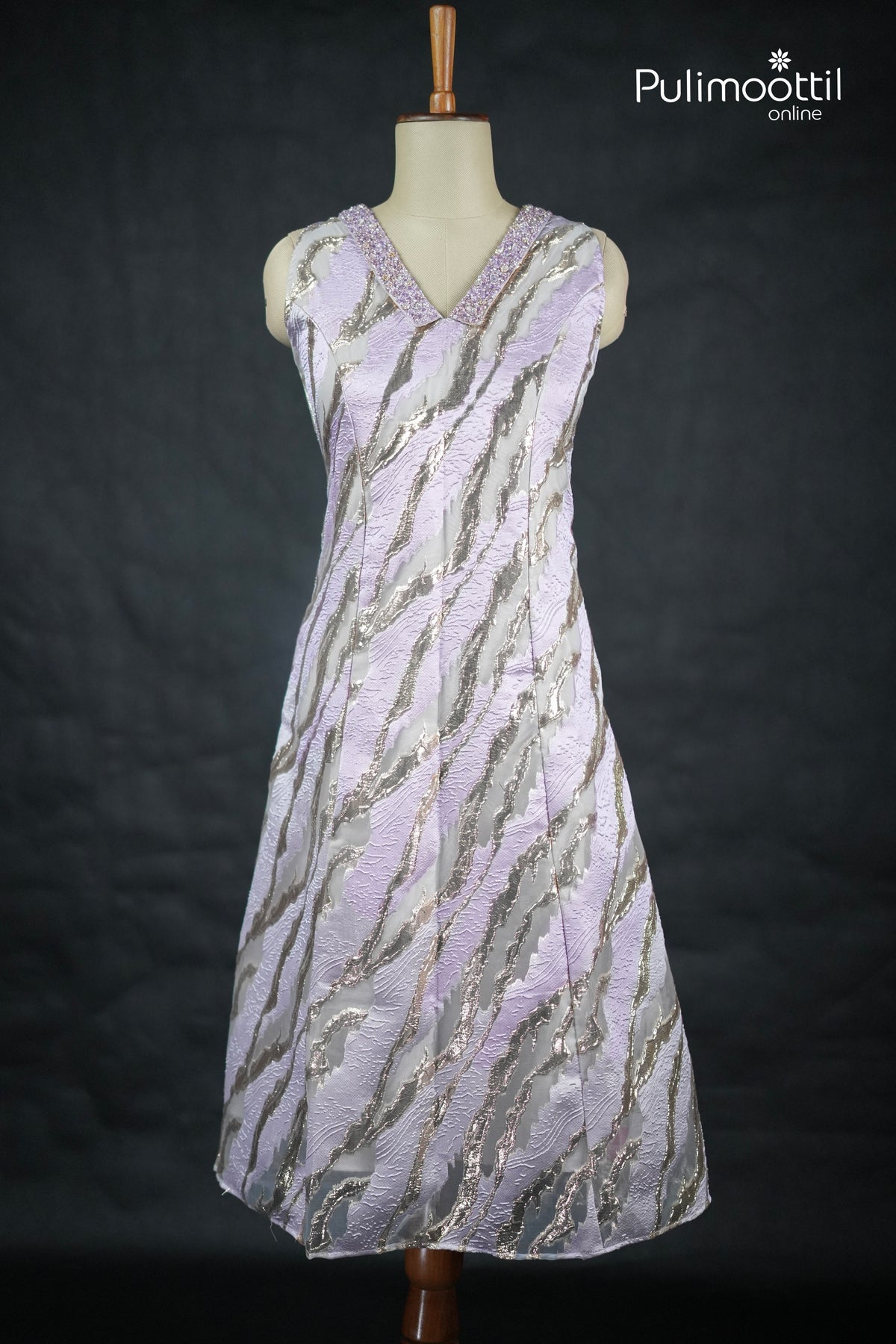 Lavender Colour Turkish organza A-line kurti