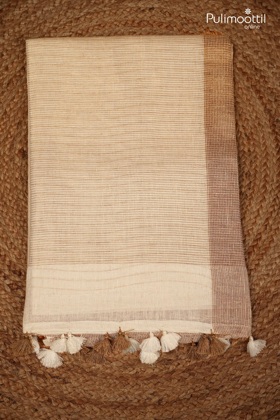 Onam Special Kerala Traditional White Color Lenin Saree