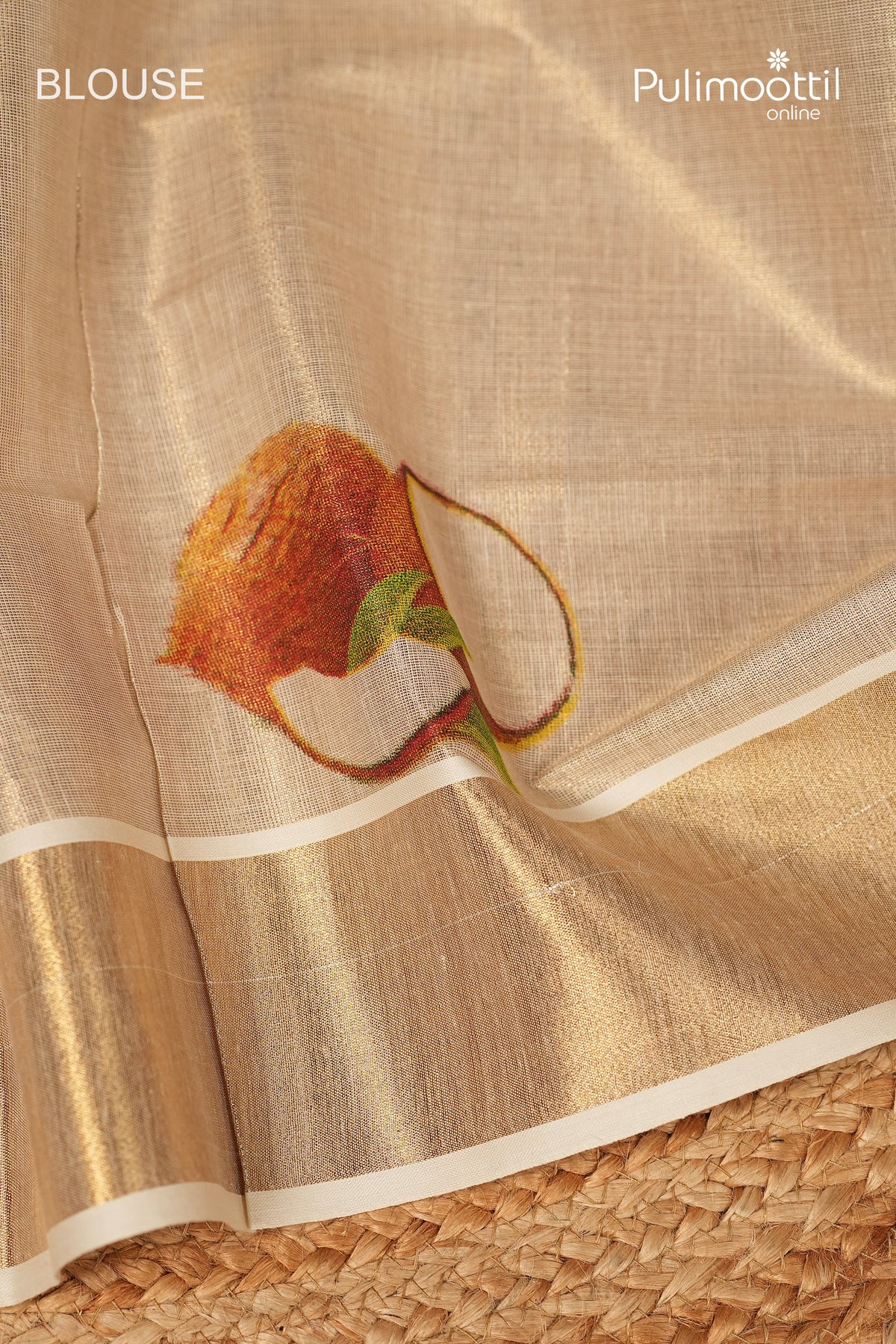 Kerala Traditional Golden Tissue Set Saree