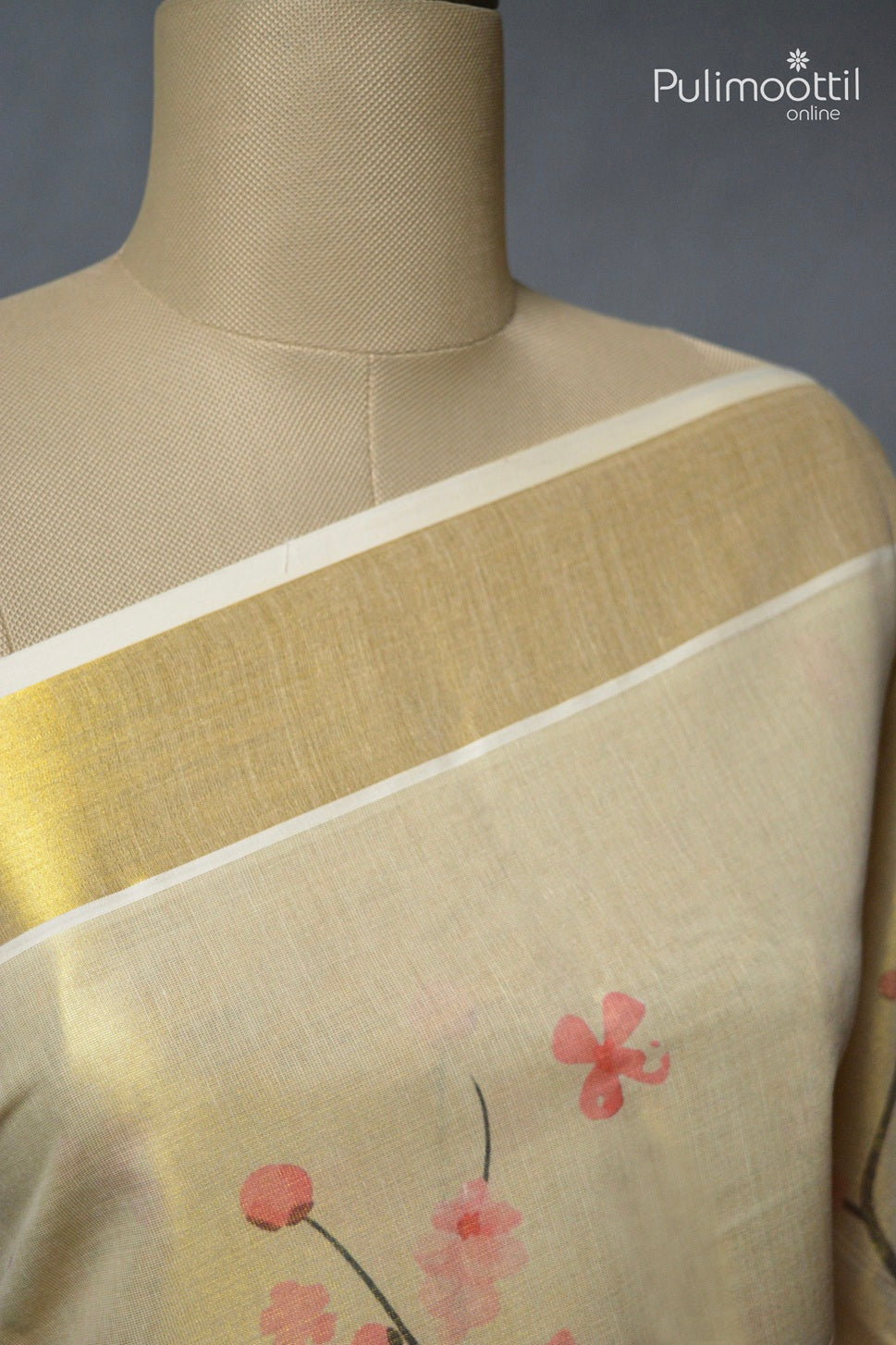Kerala Traditional Golden Tissue Set Saree
