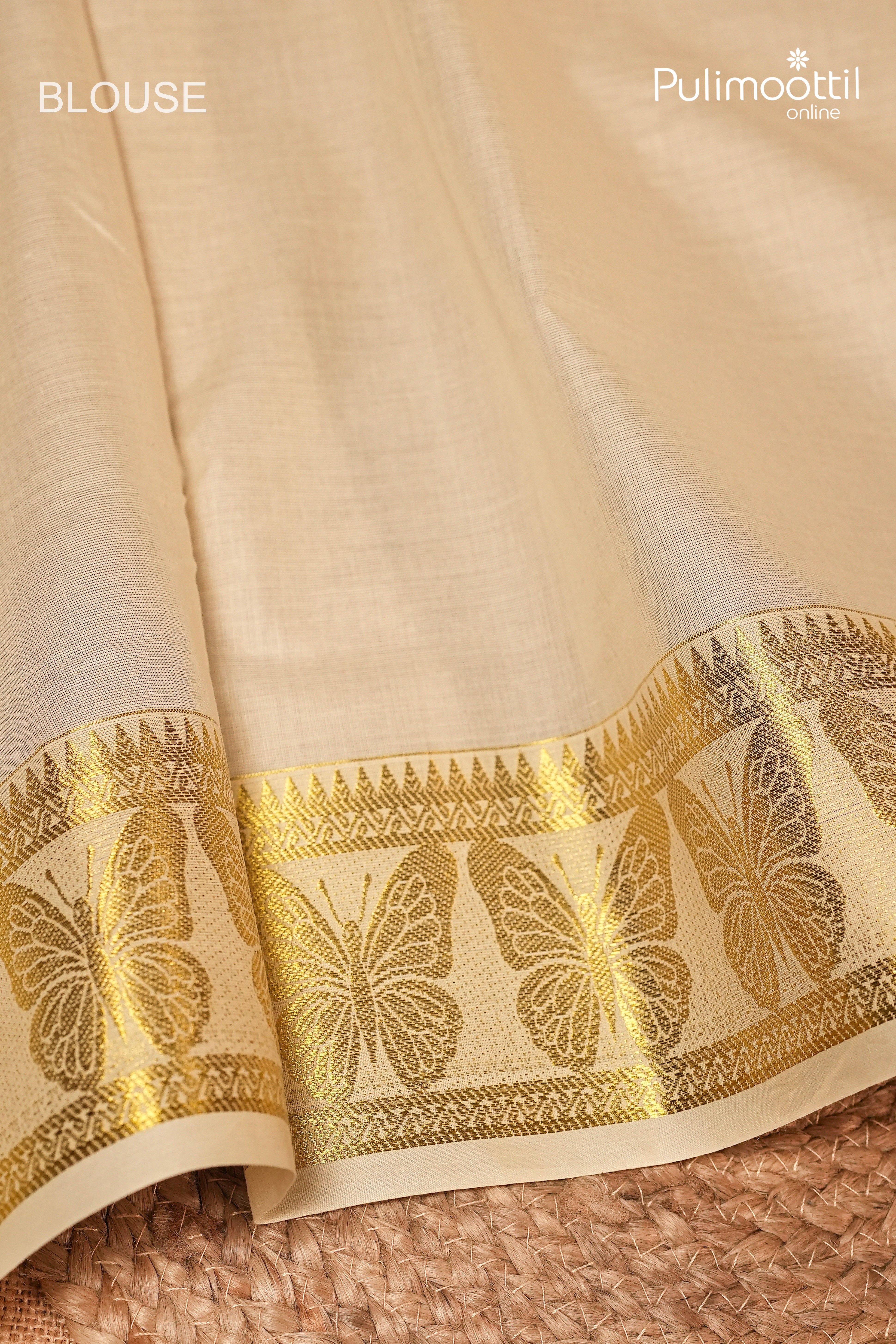 Offwhite Colour Kerala Traditional Golden Tissue Set Saree