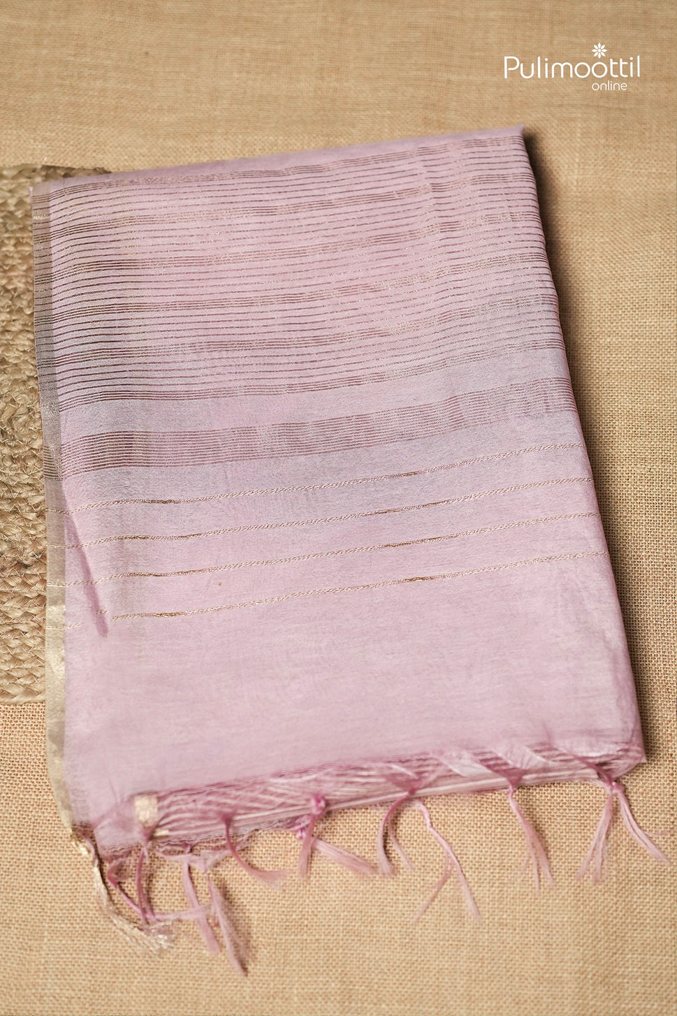 Baby Pink Colour Semi Tussar Saree